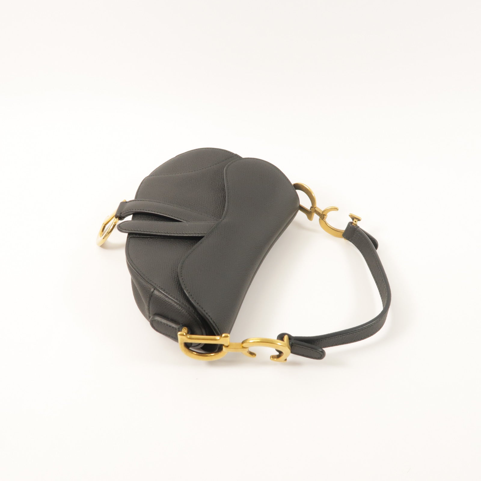 Dior 牛皮皮革Mini Saddle金扣手挽袋