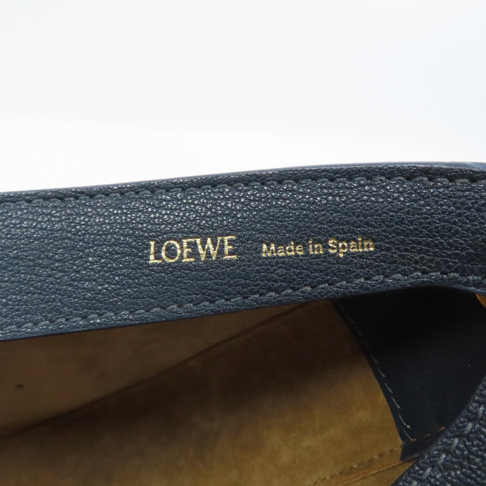 LOEWE 【激減優惠】牛皮皮革Luna金扣肩背袋藍色
