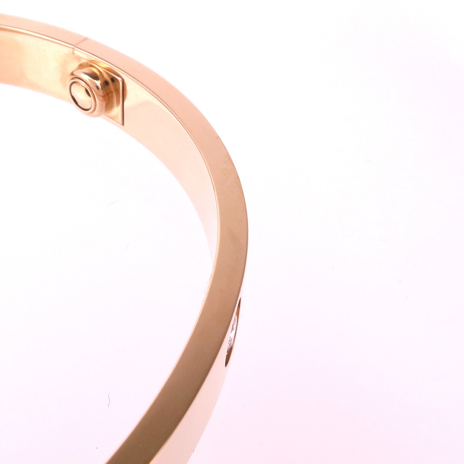 CARTIER 18K玫瑰金Love Bracelet 4 Diamonds鑽石手鐲Cartier#18