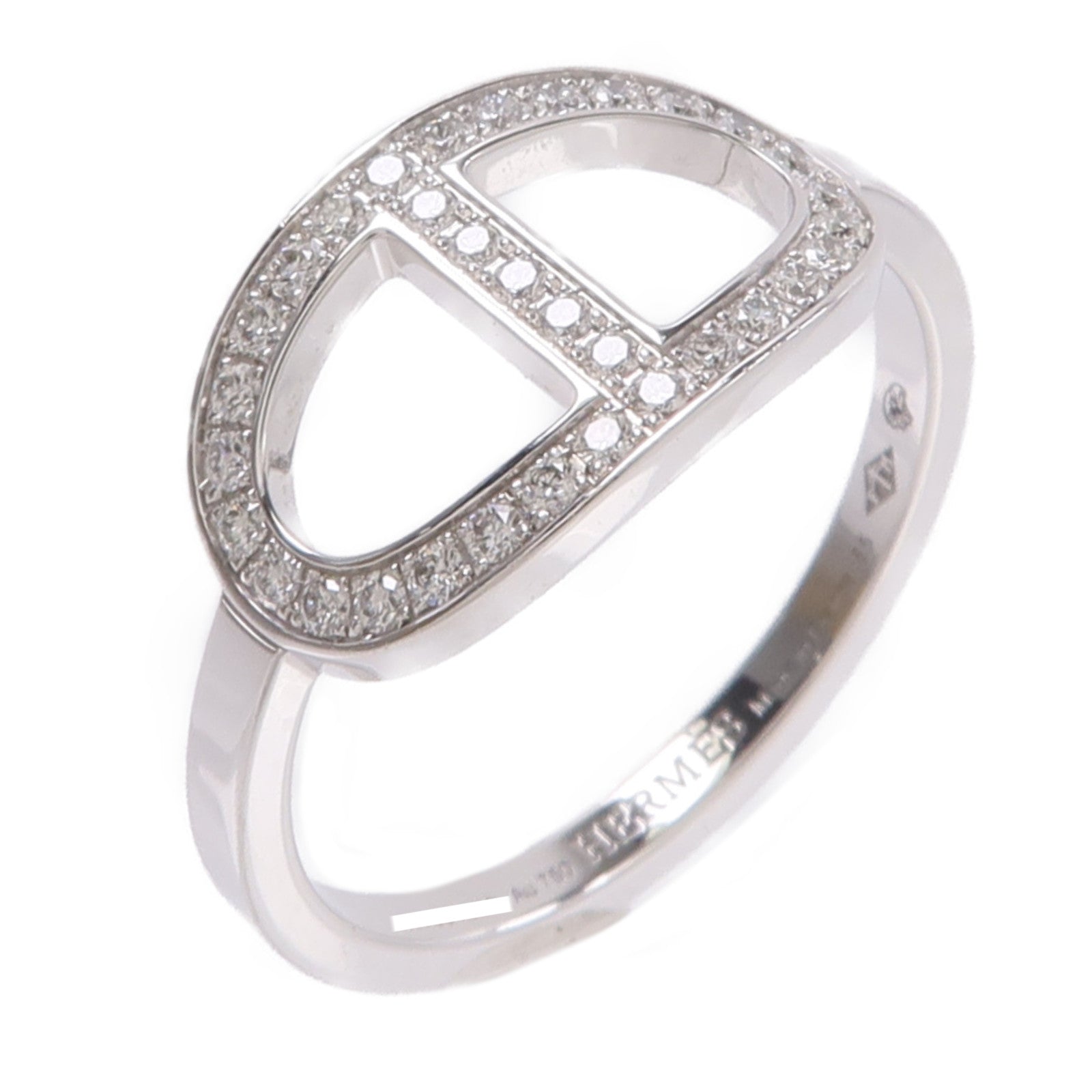 HERMES 18K白金Bague d'ancre Ring鑽石戒指