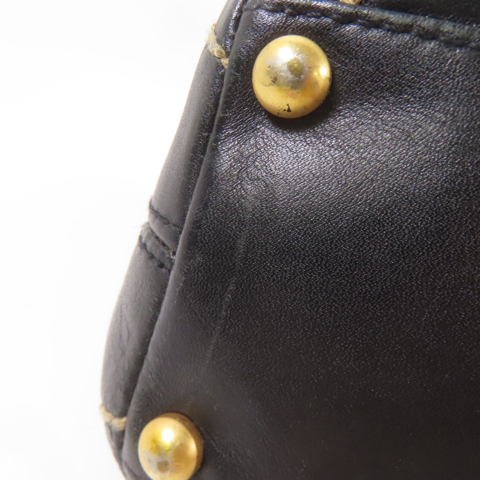 CHANEL CC GHW Wild Stich Vintage HandBag Calfskin Leather Black