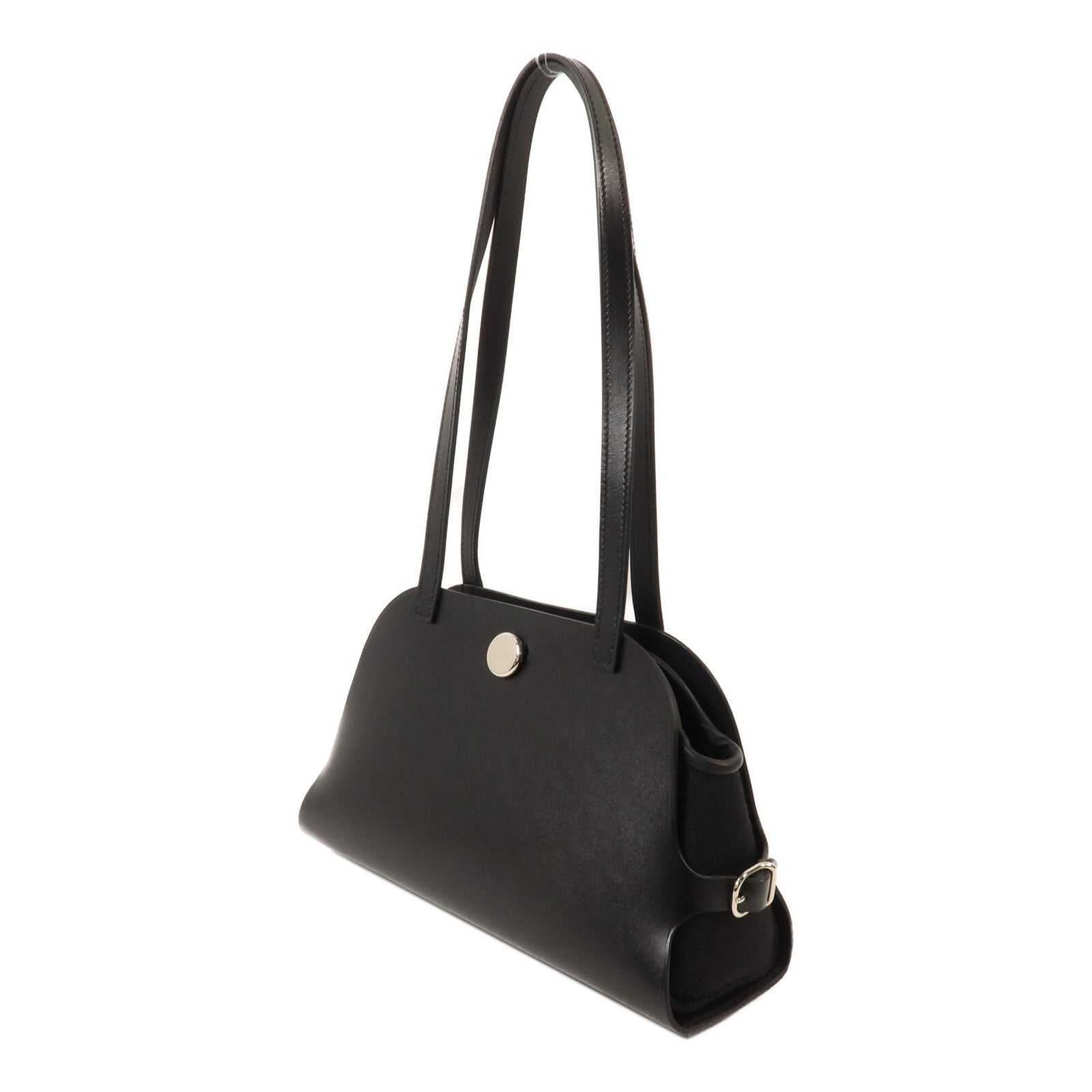 HERMES Hunter皮革/帆布Tablier Sellier手挽袋Noir