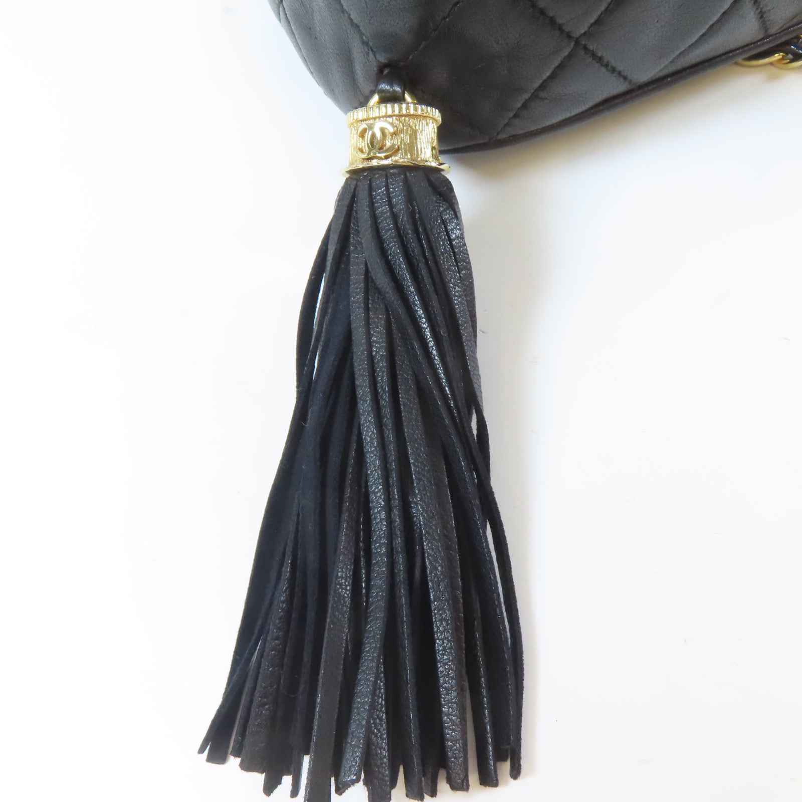 CHANEL 【激減優惠】菱格羊皮皮革Vintage Chain Shoulder金扣鏈帶肩背袋黑色