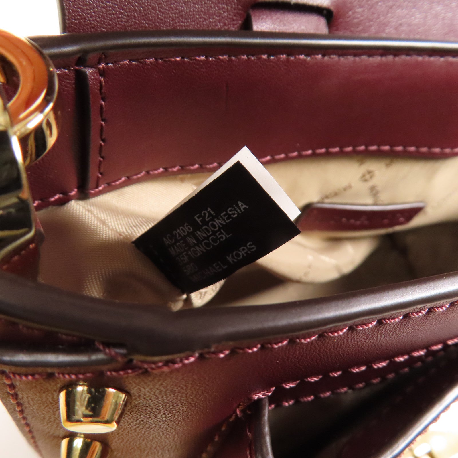 Michael Kors 牛皮皮革Mini Manhattan Bag金扣手挽肩背兩用袋