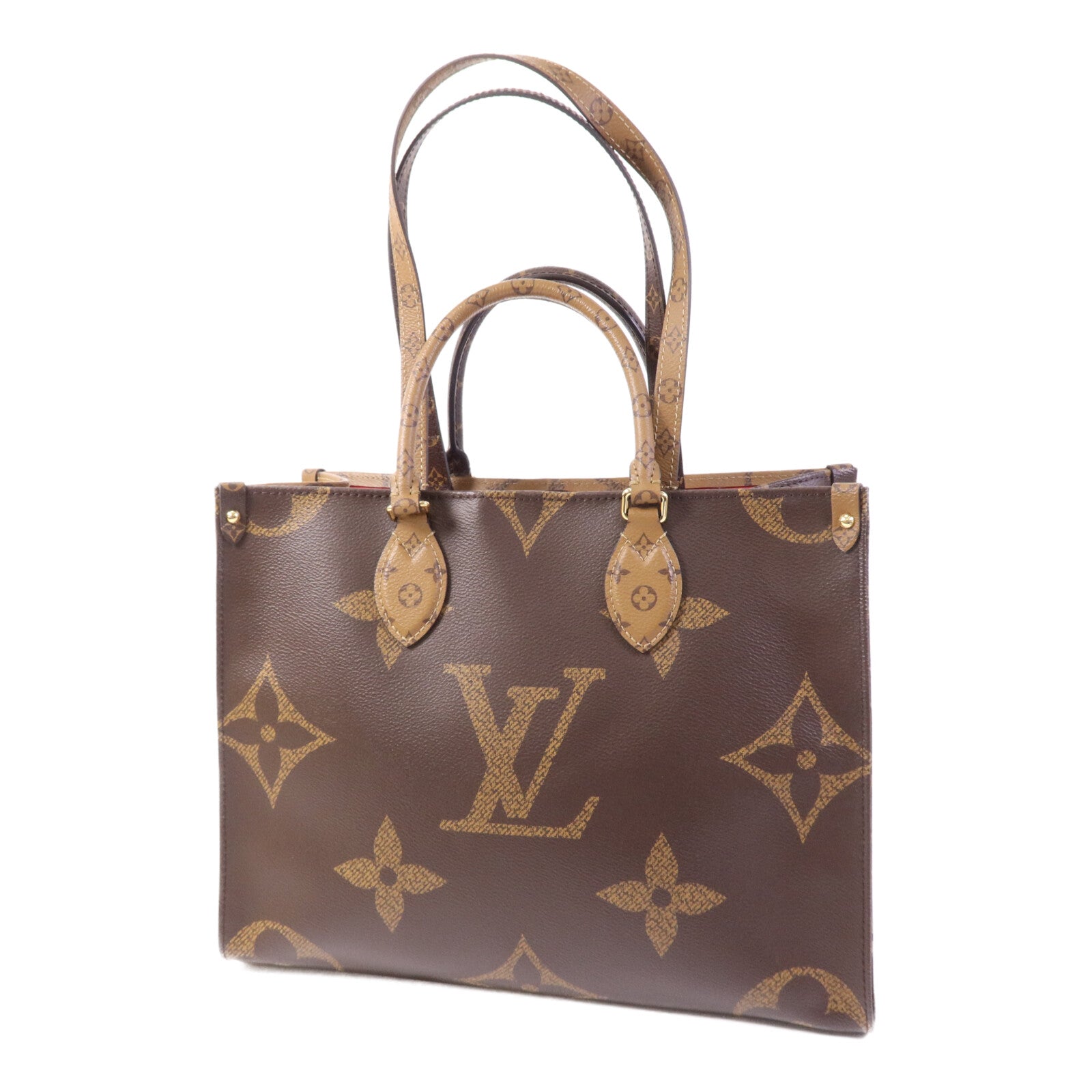 LOUIS VUITTON Monogram Giant On The Go MM金扣手挽肩背兩用袋