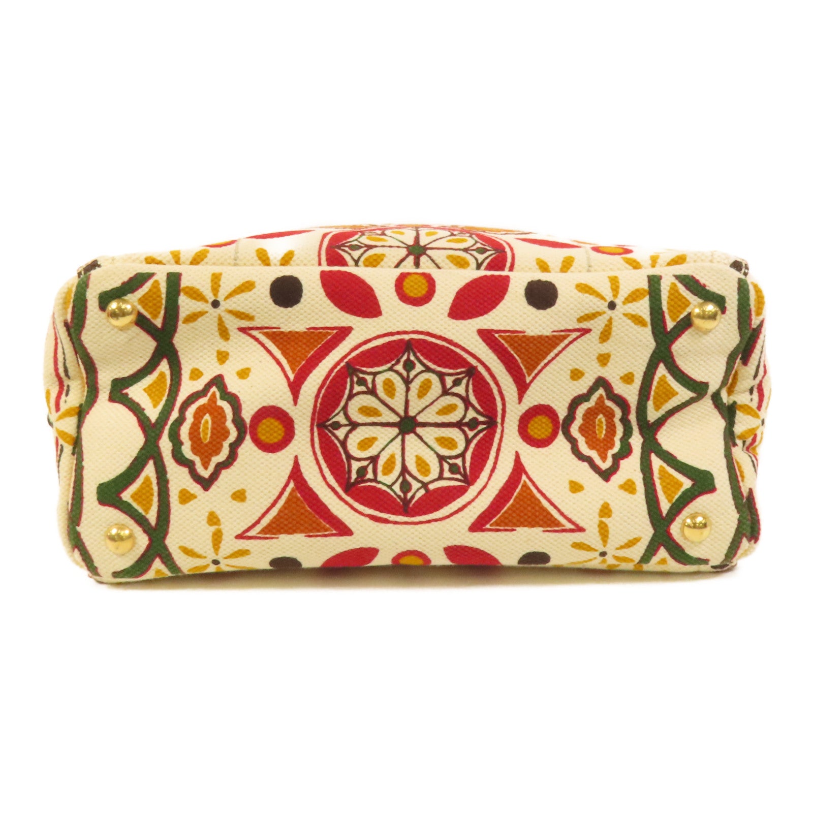 PRADA 帆布Canapa Joy金扣手挽肩背兩用袋