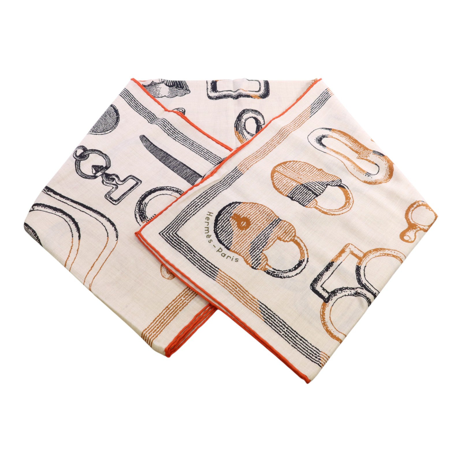 HERMES 【激減優惠】羊絨/絲質Mors A Jouets Bandana Shawl 140x140絲巾