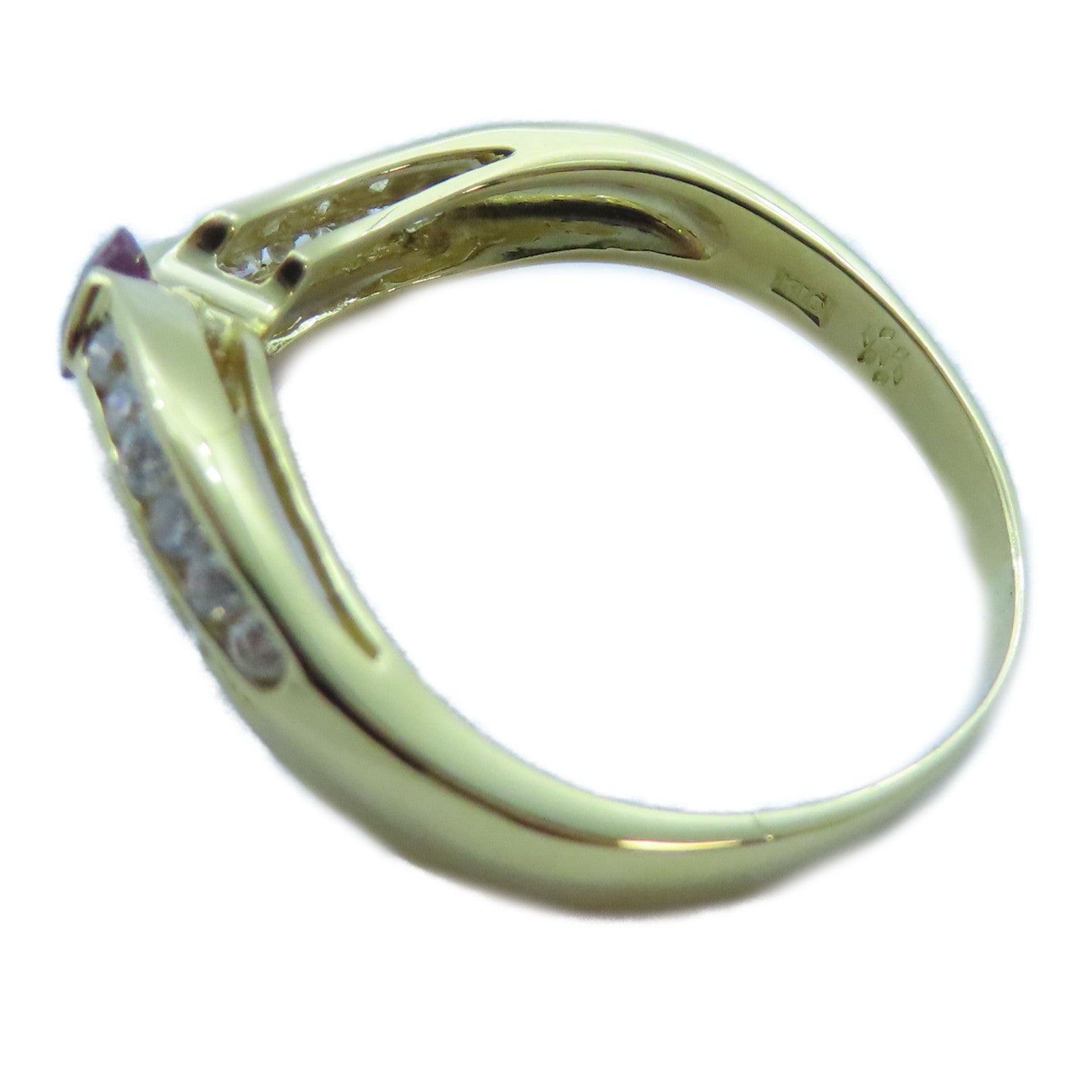 JEWELRY 【激減優惠】18K黃金Ruby/Diamond Ring 0.26ct紅寶石/0.30ct鑽石戒指US#8