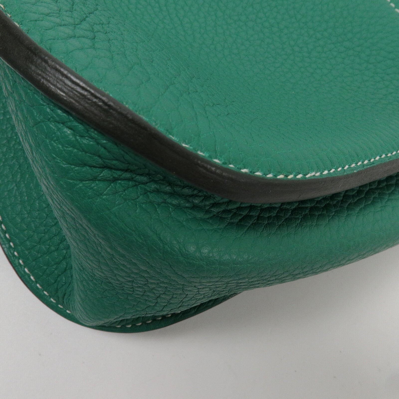 HERMES Clemence皮革Halzan 31手挽肩背兩用袋Menthe