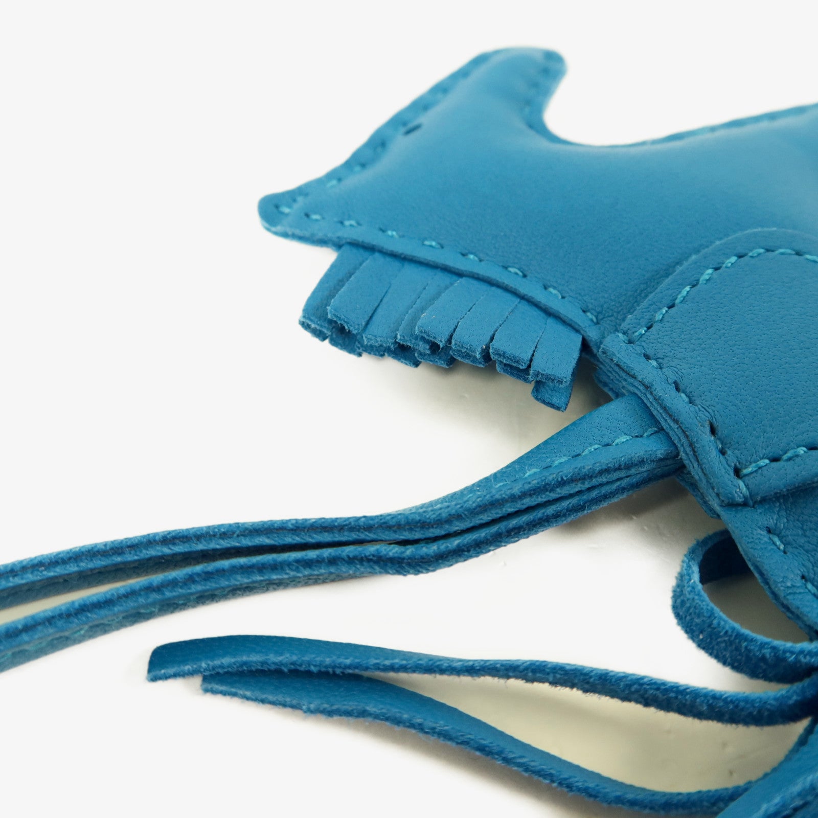 HERMES Milo皮革Rodeo PM掛飾Bleu France
