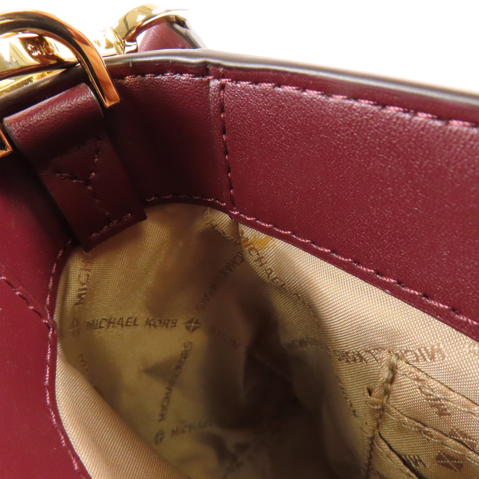 Michael Kors 牛皮皮革Mini Manhattan Bag金扣手挽肩背兩用袋