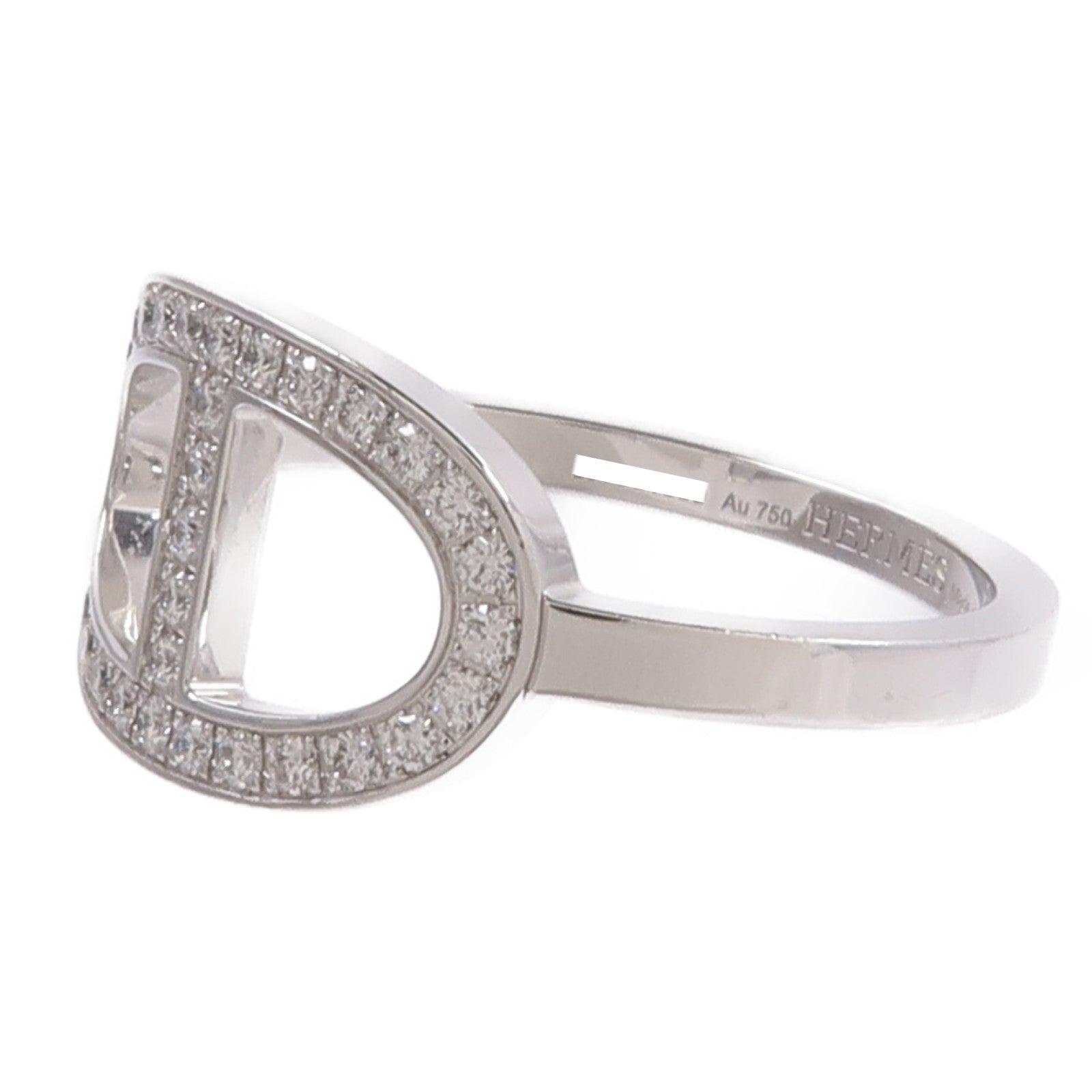 HERMES 18K白金Bague d'ancre Ring鑽石戒指