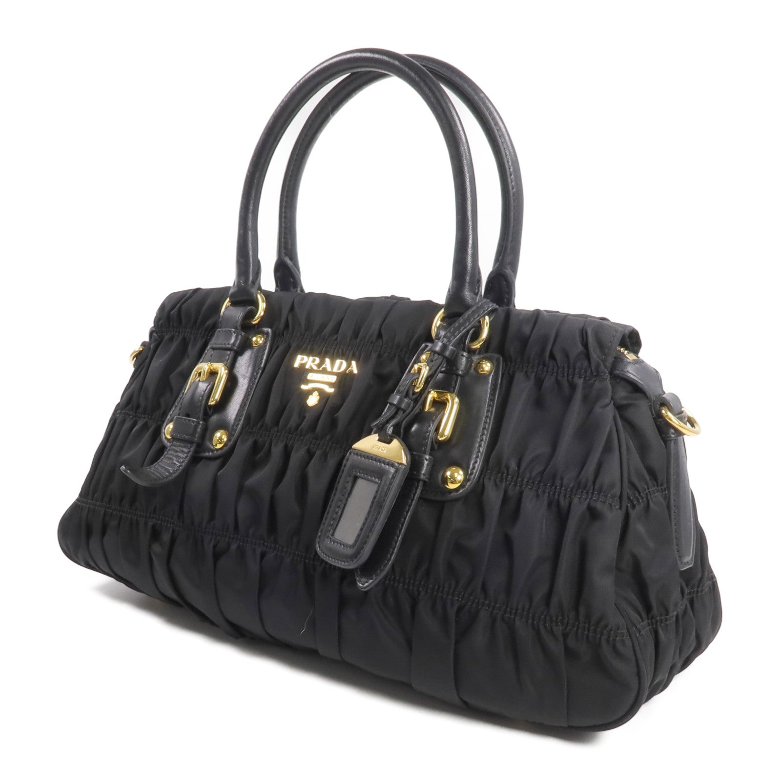 PRADA 尼龍Tessuto Gaufre Shoulder Bag金扣肩背袋