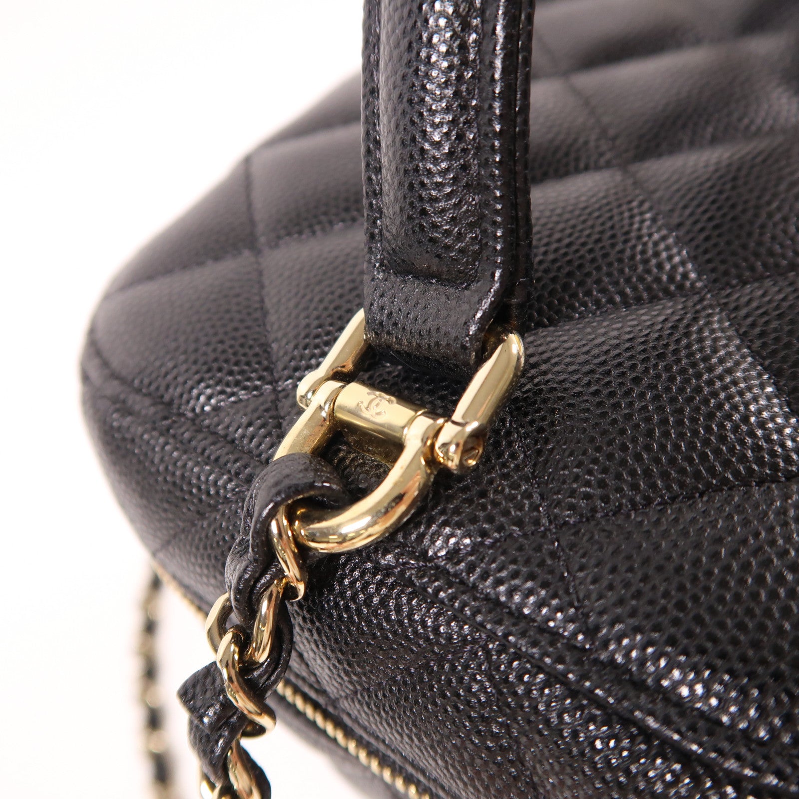 CHANEL 牛皮皮革Vanity Bag金扣手挽肩背兩用袋