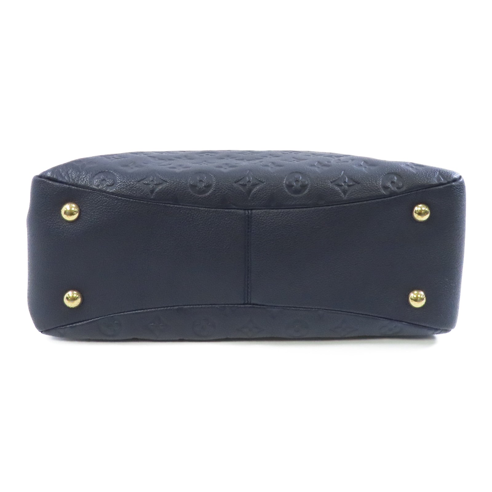LOUIS VUITTON Monogram Empreinte Ponthieu PM金扣手挽肩背兩用袋深藍色