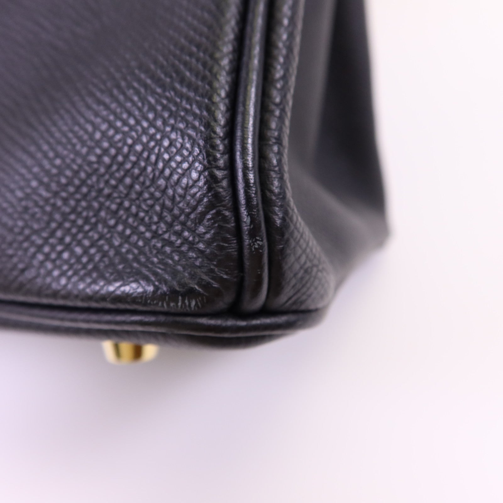 HERMES Epsom皮革Birkin 30金扣手挽袋Noir