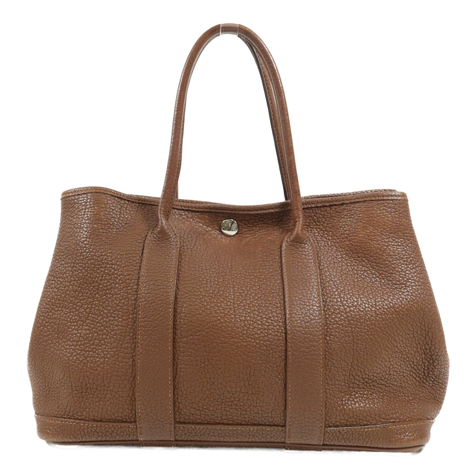 HERMES Negonda皮革Garden Party TPM手挽袋Marron Fonce