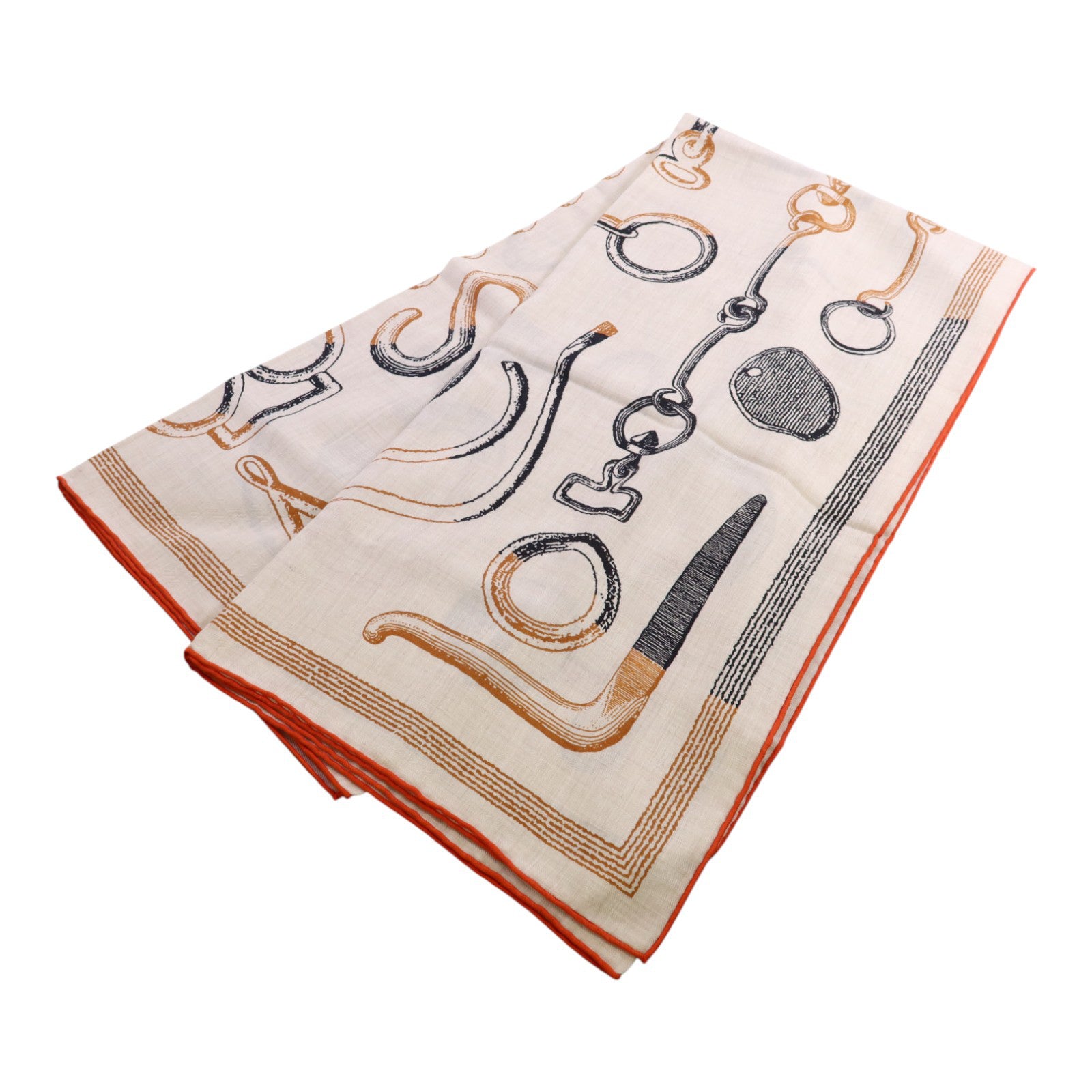 HERMES 【激減優惠】羊絨/絲質Mors A Jouets Bandana Shawl 140x140絲巾