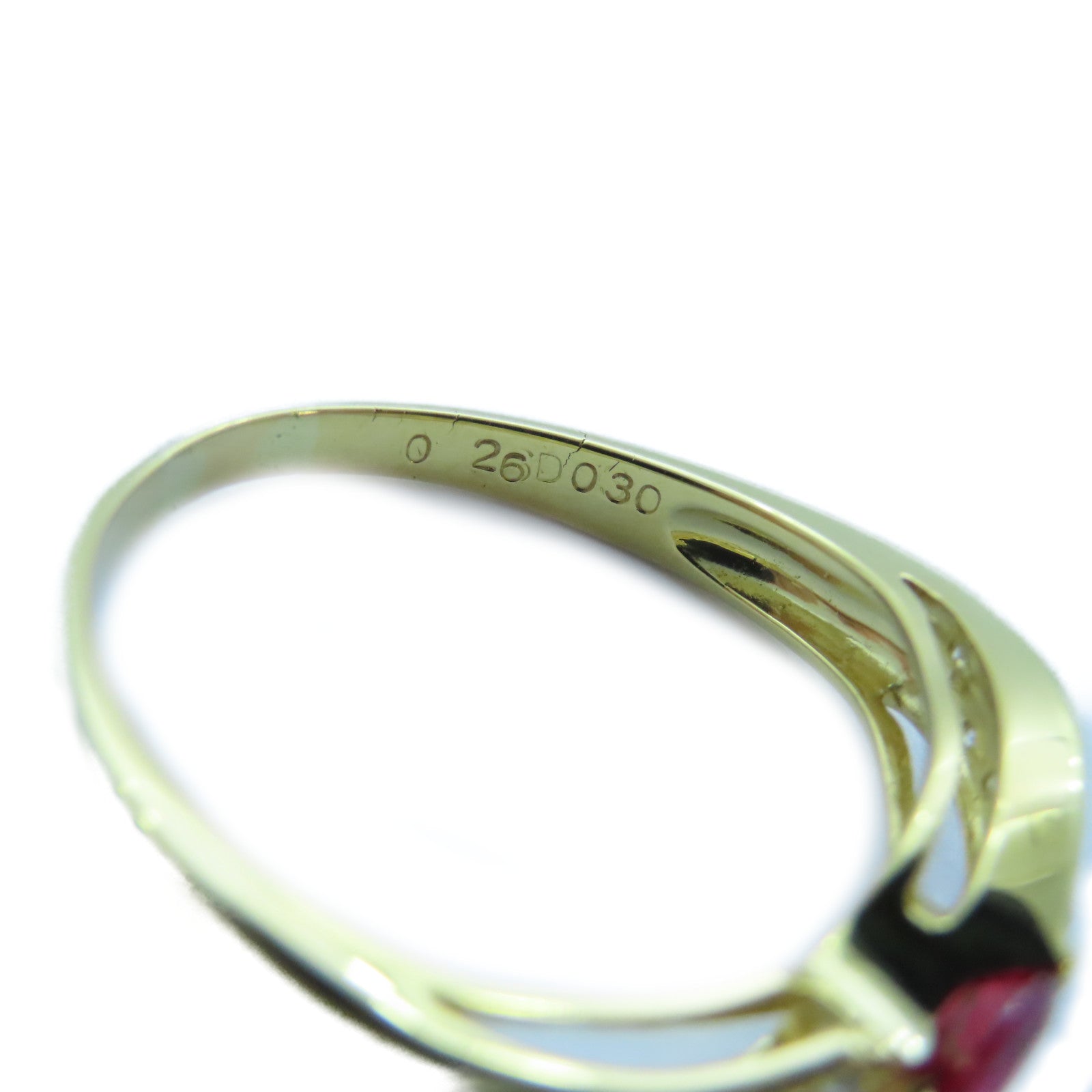 JEWELRY 【激減優惠】18K黃金Ruby/Diamond Ring 0.26ct紅寶石/0.30ct鑽石戒指US#8