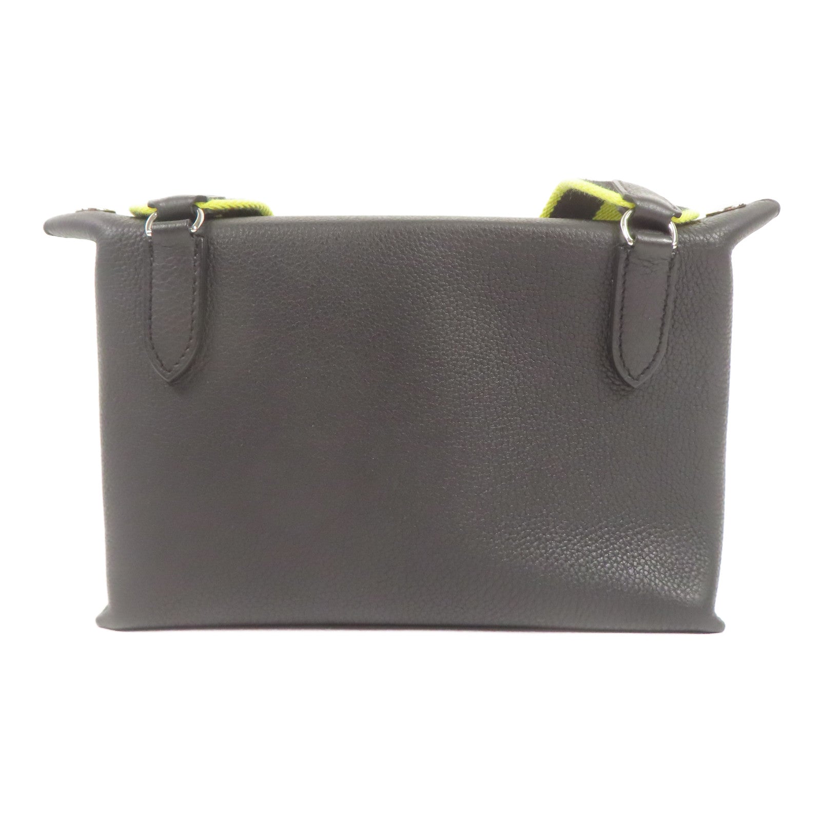 HERMES Togo皮革Videpoches銀扣肩背袋Noir