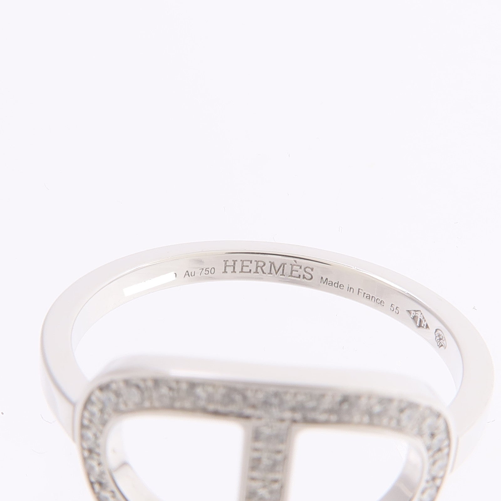 HERMES 18K白金Bague d'ancre Ring鑽石戒指