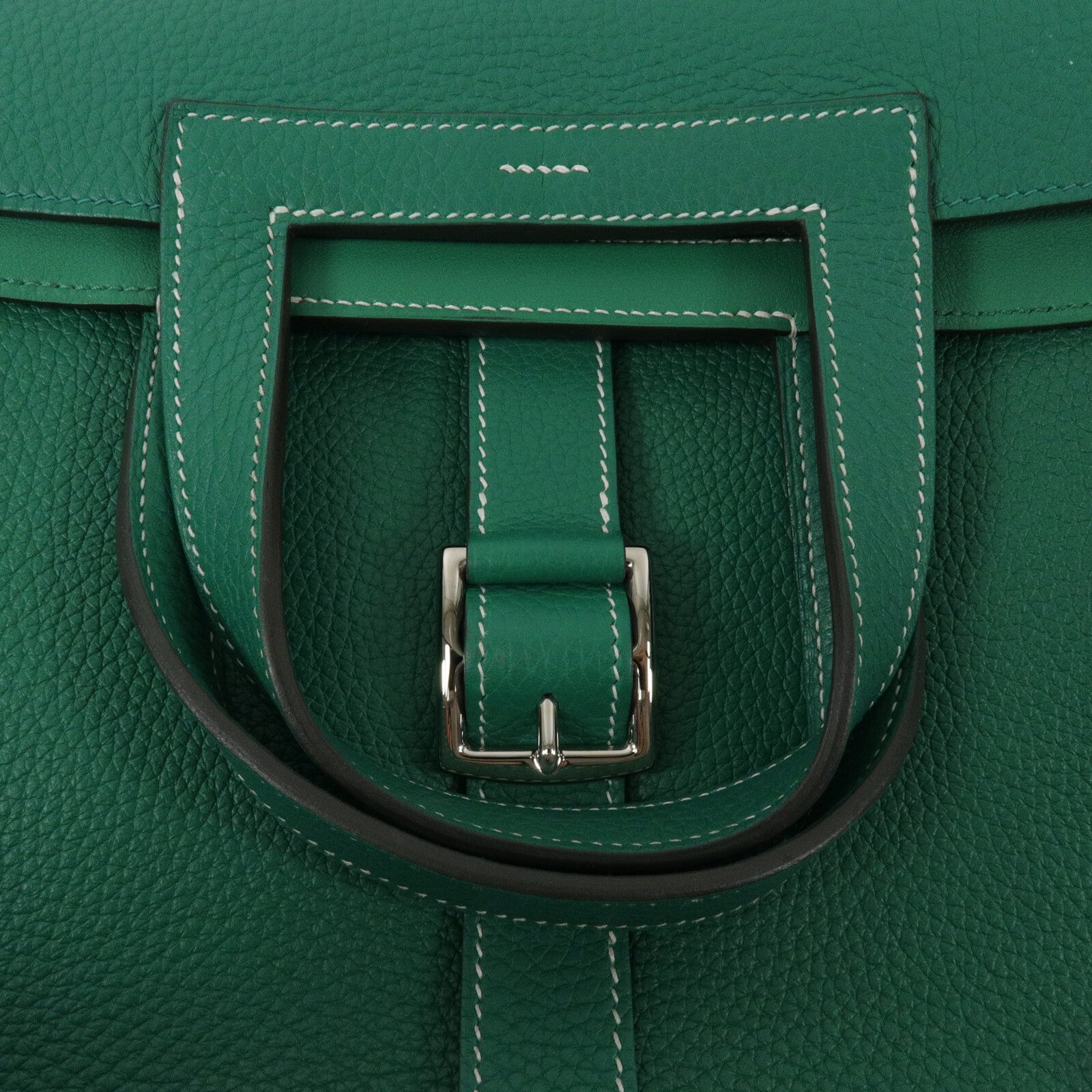 HERMES Clemence皮革Halzan 31手挽肩背兩用袋Menthe