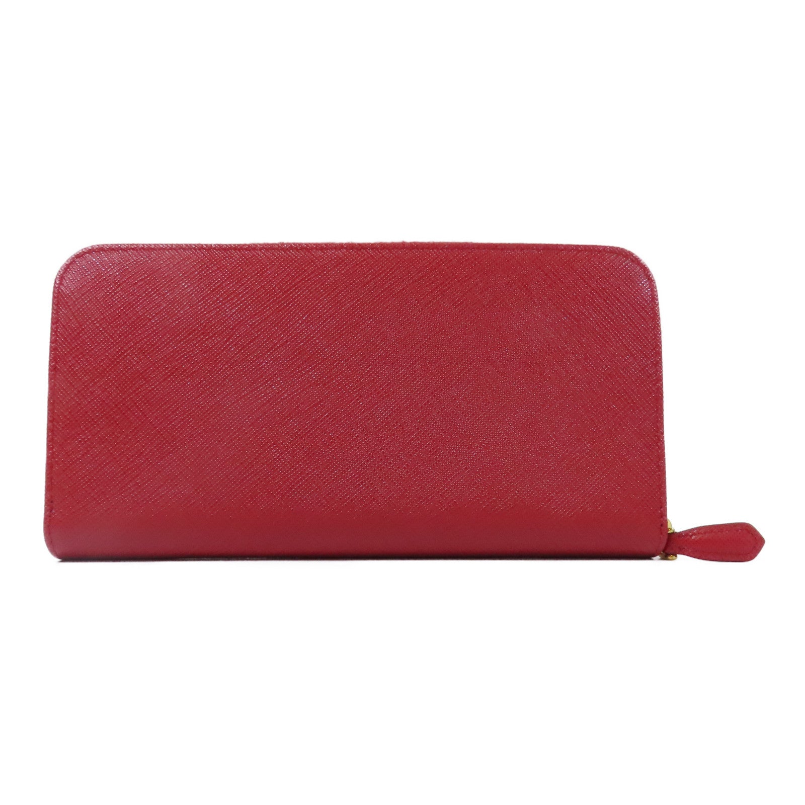 PRADA 牛皮皮革Long wallet金扣長錢包紅色