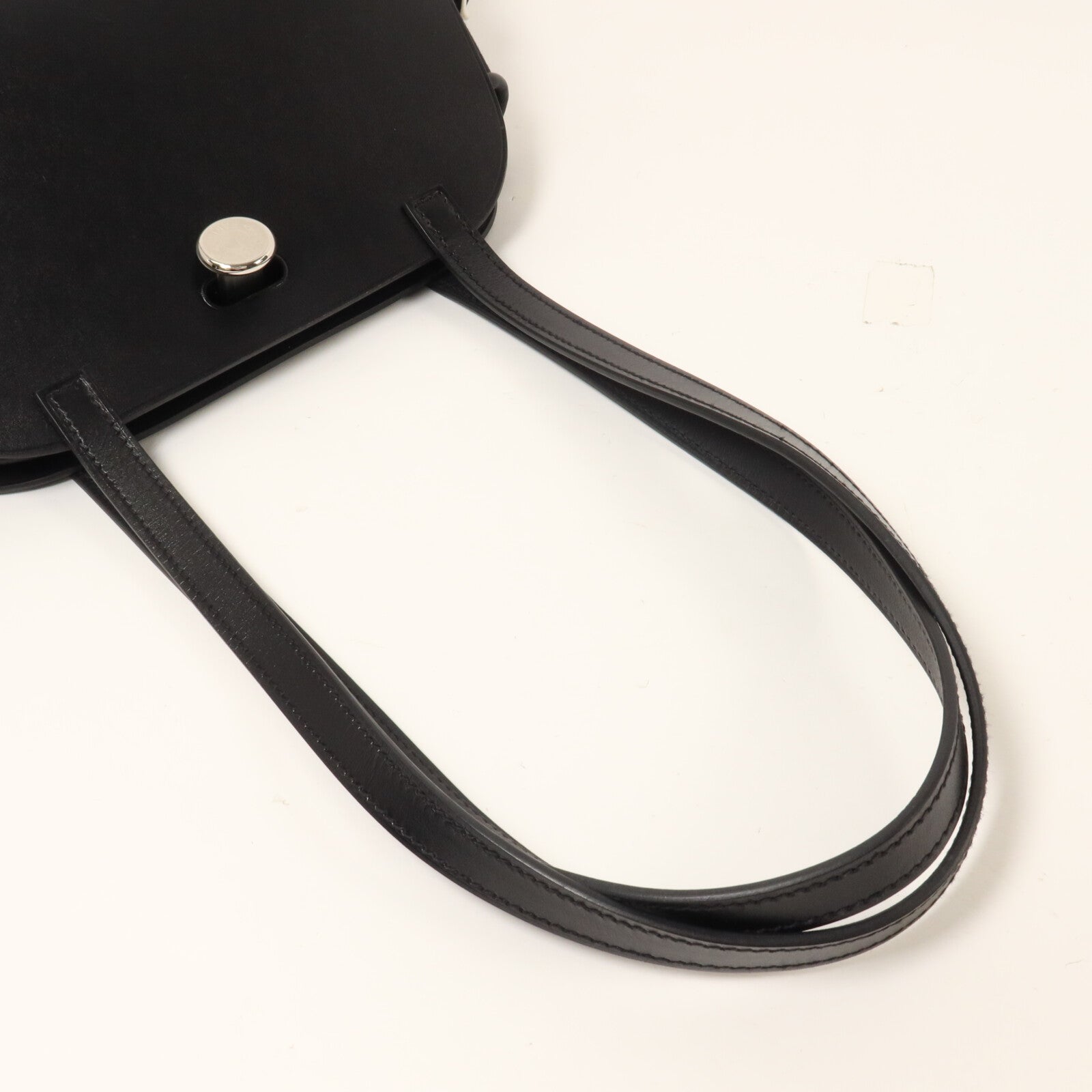 HERMES Hunter皮革/帆布Tablier Sellier手挽袋Noir