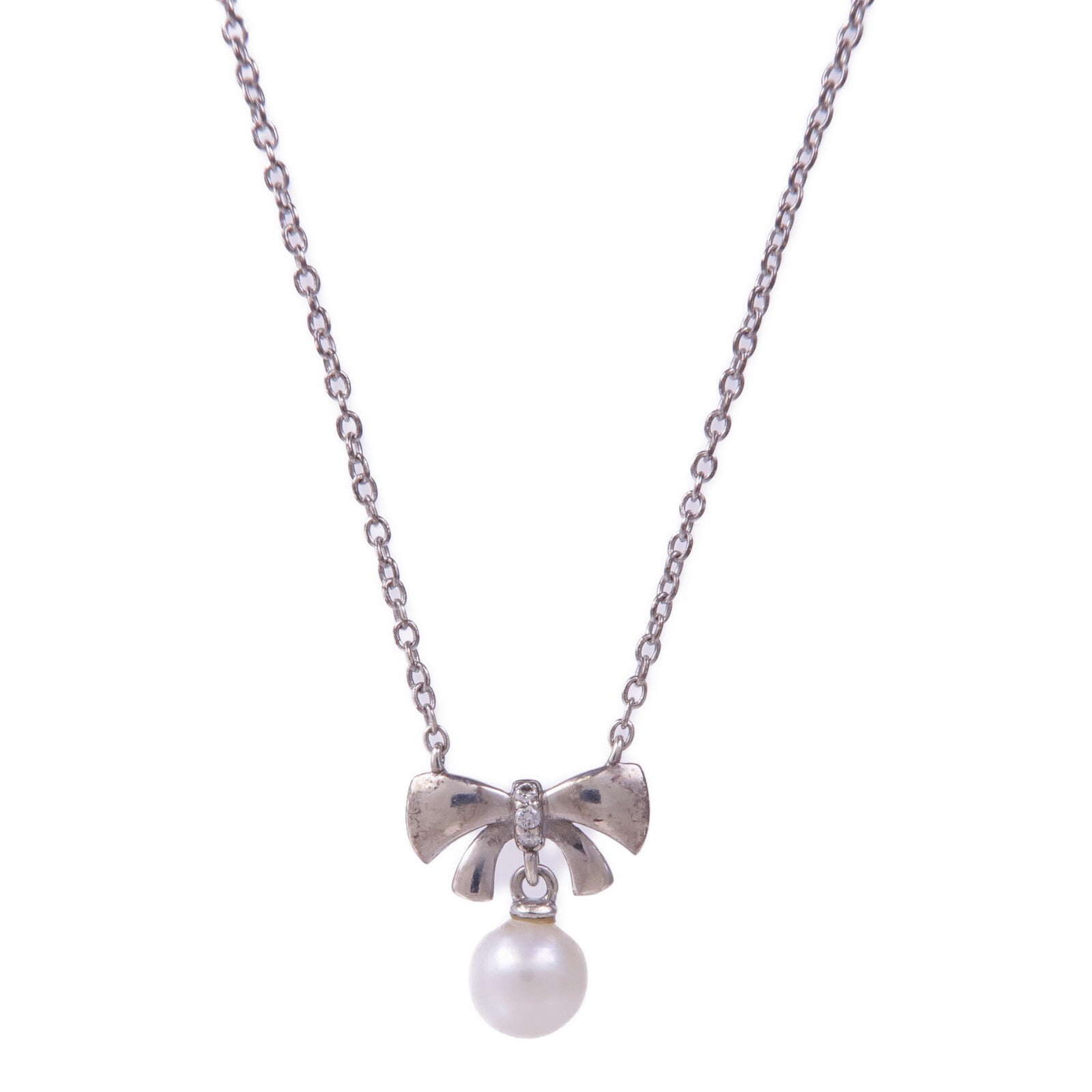 JEWELRY 【激減優惠】925純銀Pearl Diamond Necklace珍珠/鑽石項鍊