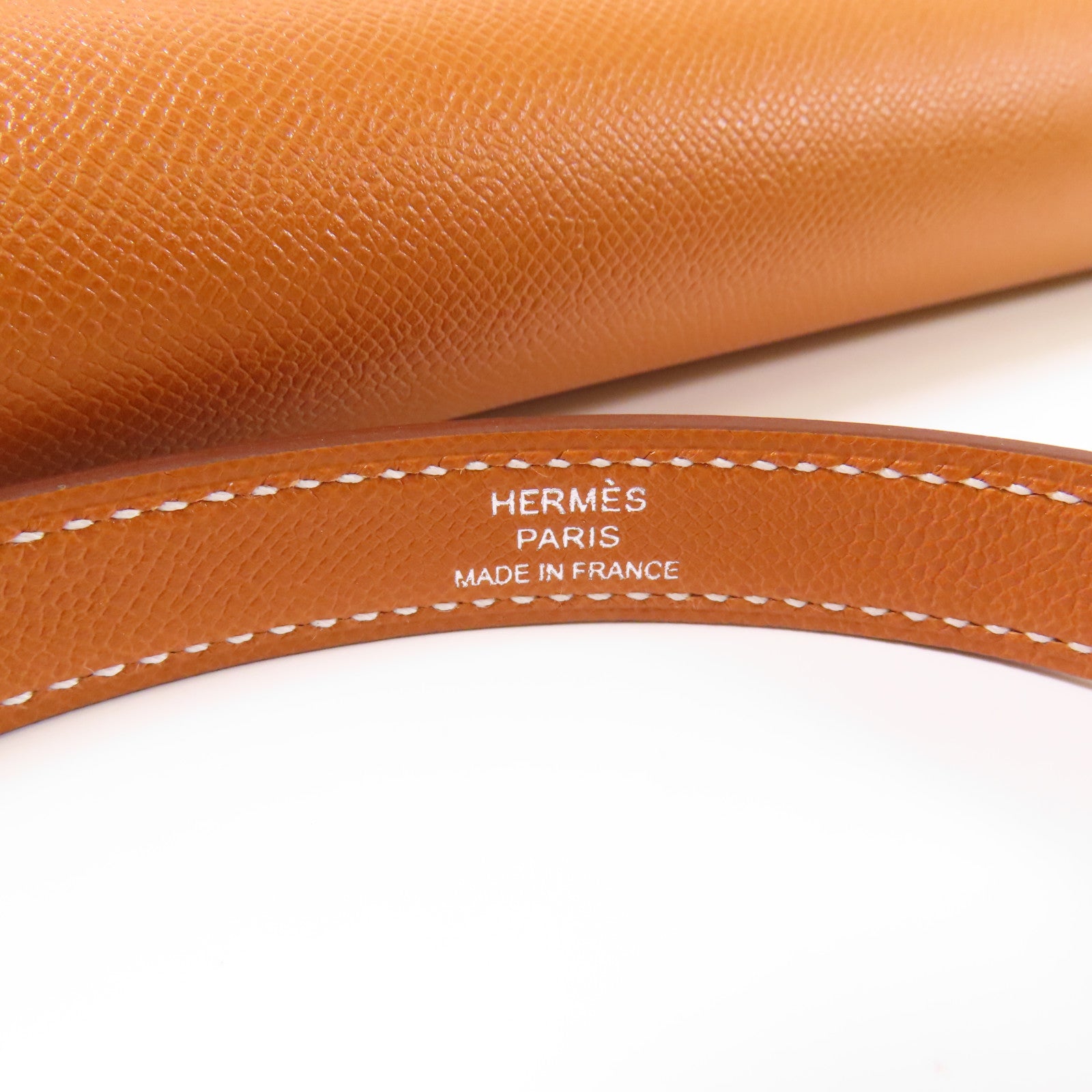 HERMES Madame皮革Kelly Elan銀扣肩背袋Gold