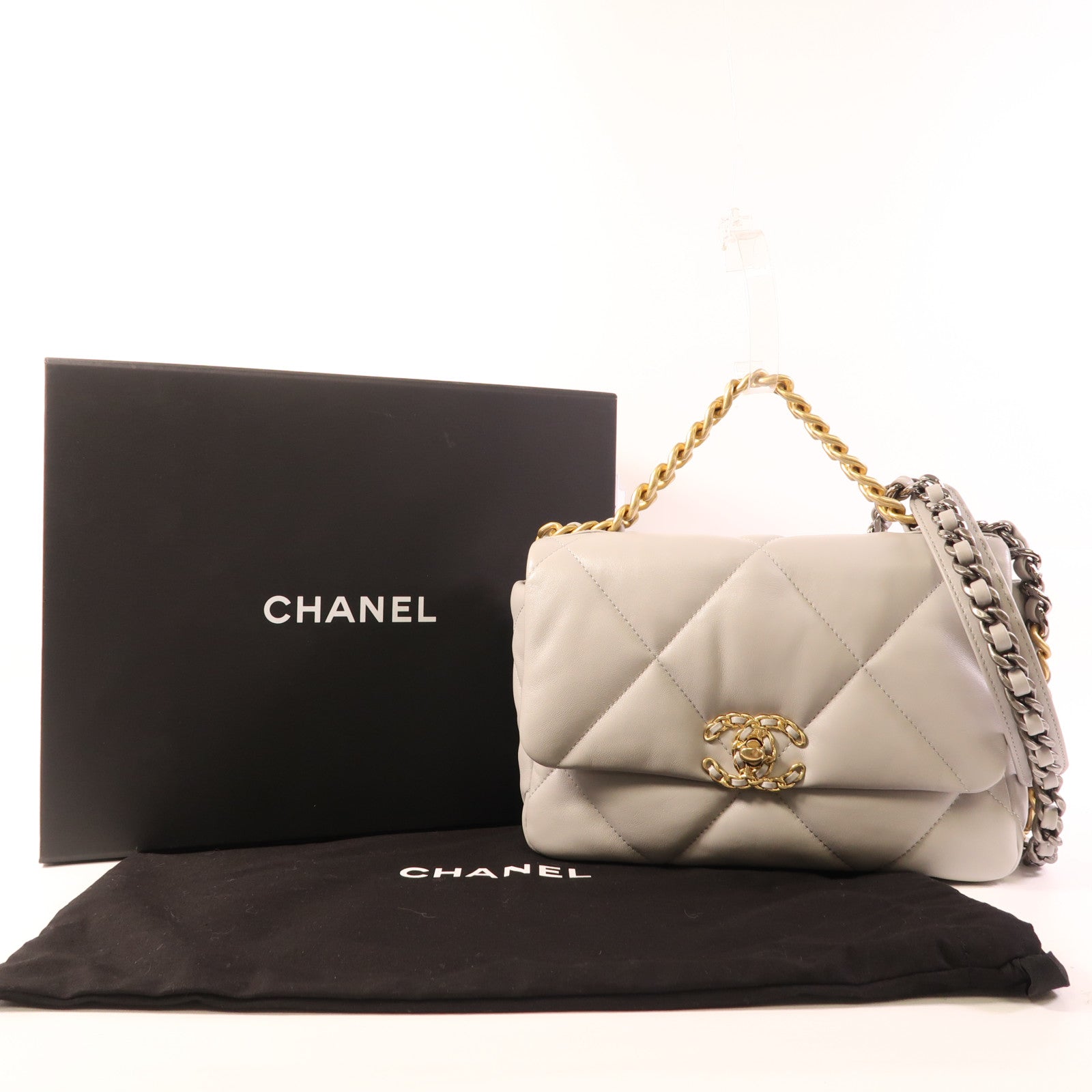CHANEL 羊皮皮革Chanel 19 Small手挽肩背兩用袋