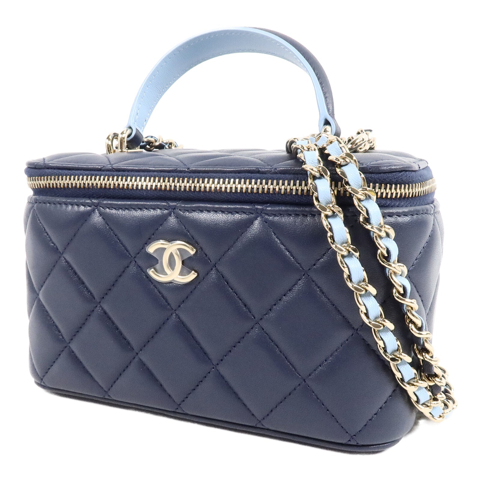 CHANEL 羊皮皮革Top Handle Vanity Case手挽肩背兩用袋