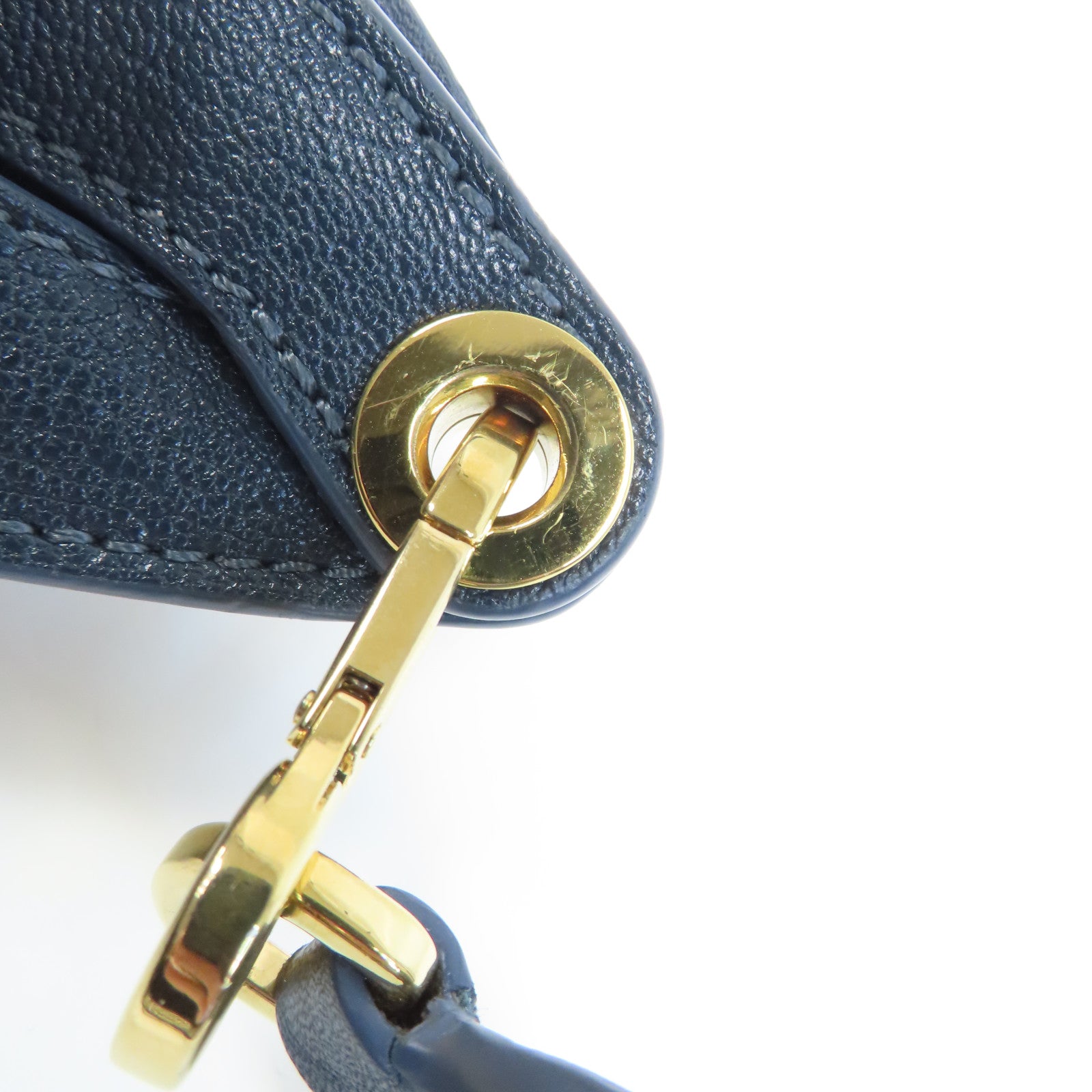 LOEWE 【激減優惠】牛皮皮革Luna金扣肩背袋藍色