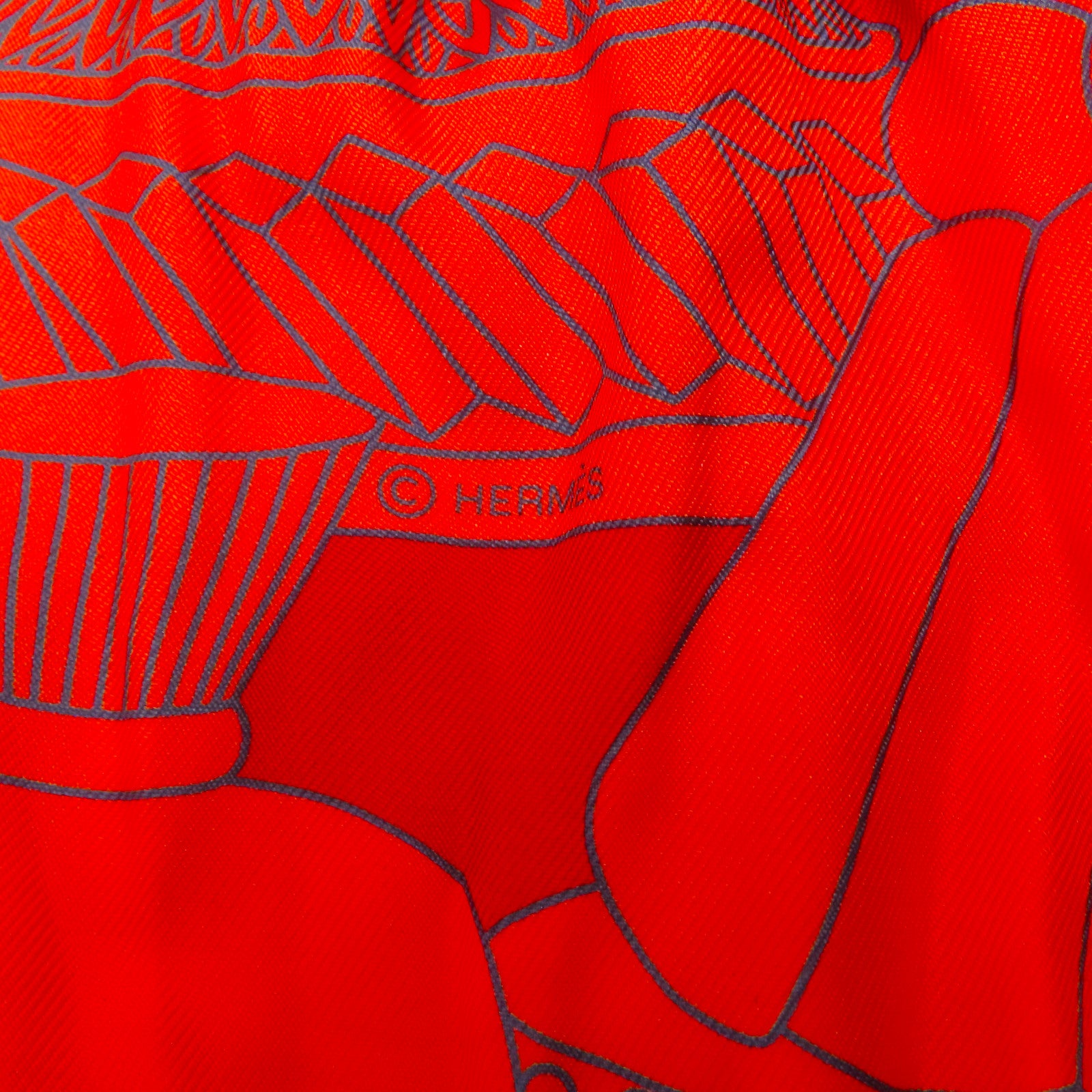HERMES 【激減優惠】絲質Maxi Twilly絲巾橙色