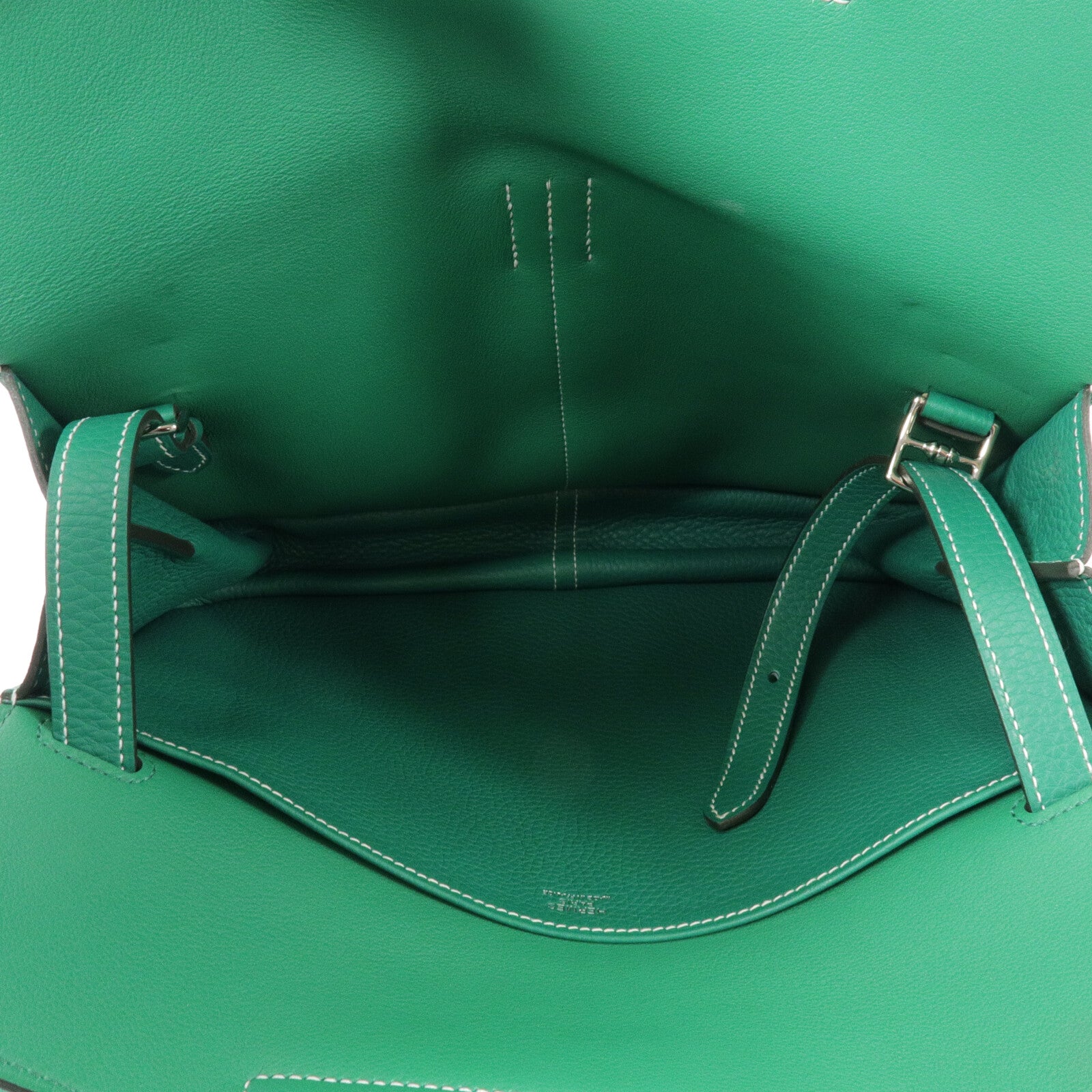 HERMES Clemence皮革Halzan 31手挽肩背兩用袋Menthe