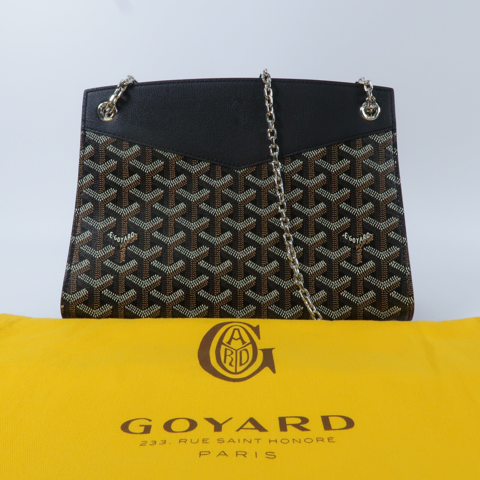 GOYARD 牛皮皮革/塗層帆布Rouette Structure PM鏈帶肩背袋