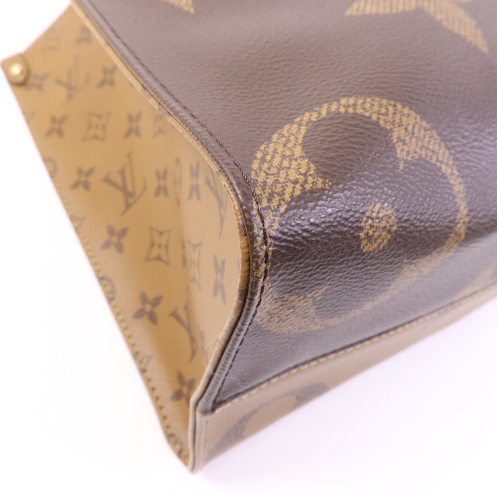 LOUIS VUITTON Monogram Giant On The Go MM金扣手挽肩背兩用袋