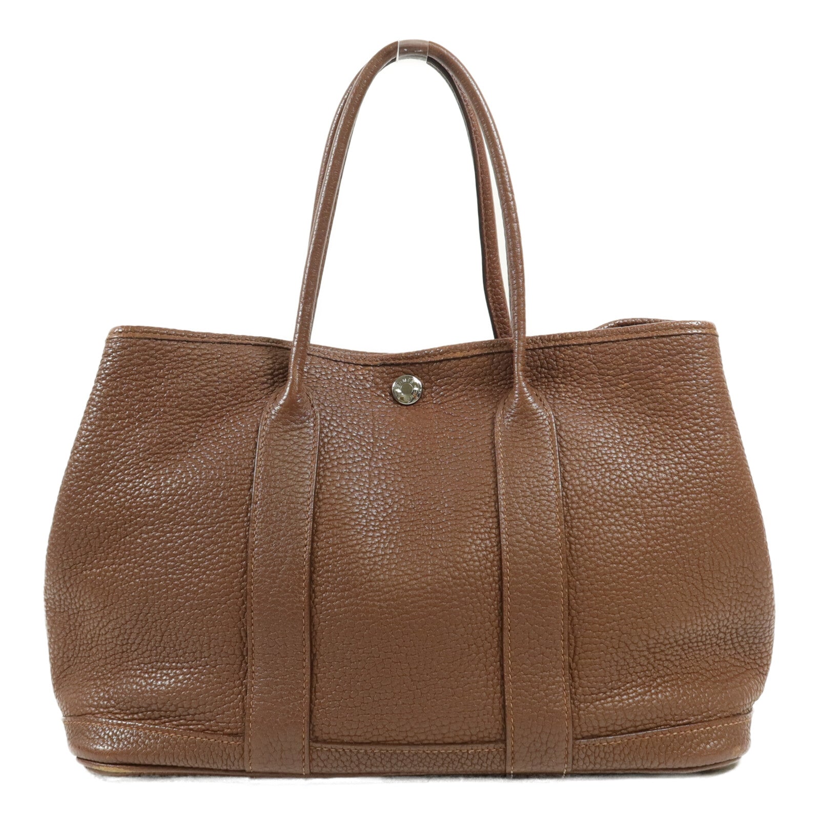 HERMES Negonda皮革Garden Party TPM手挽袋Marron Fonce