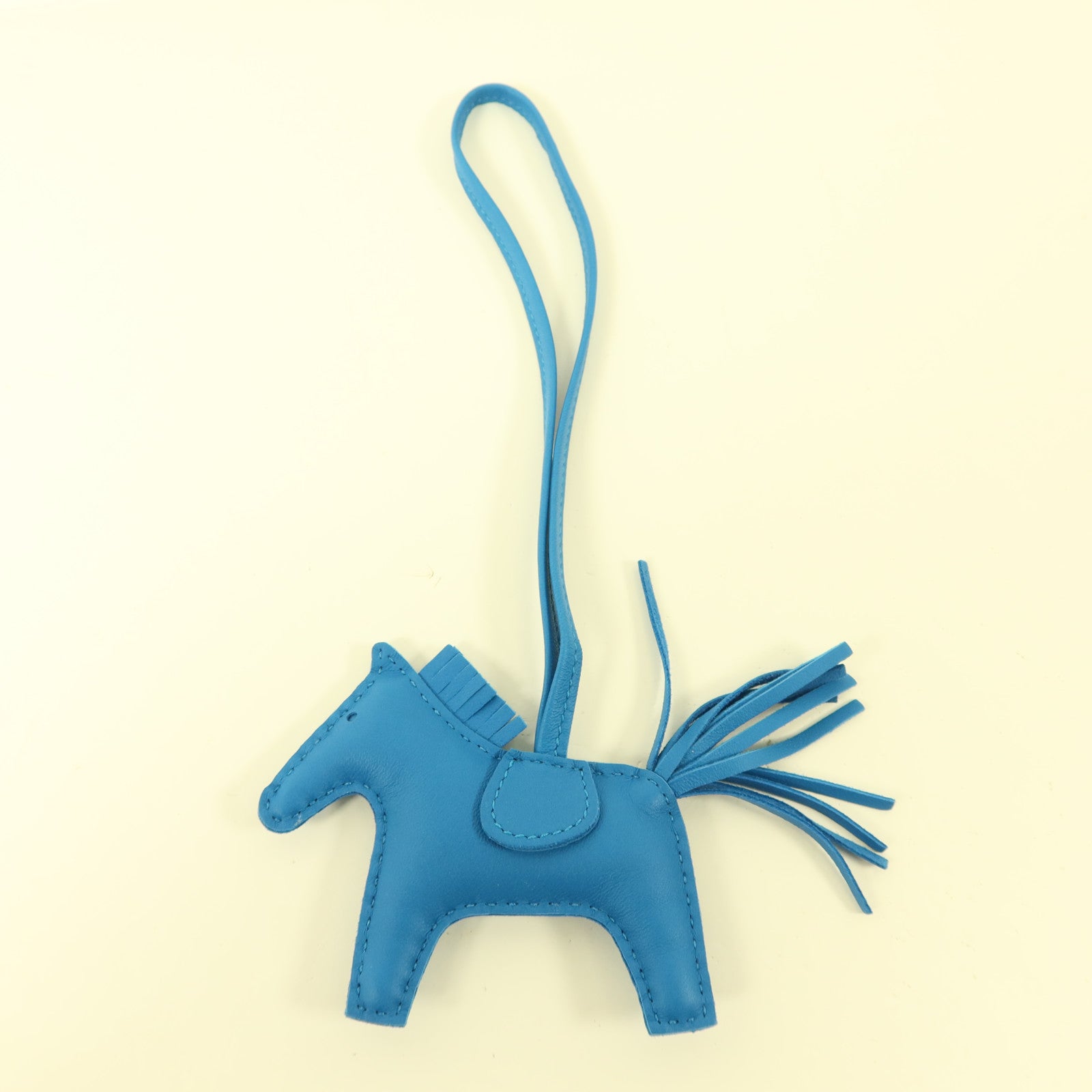 HERMES Milo皮革Rodeo PM掛飾Bleu France