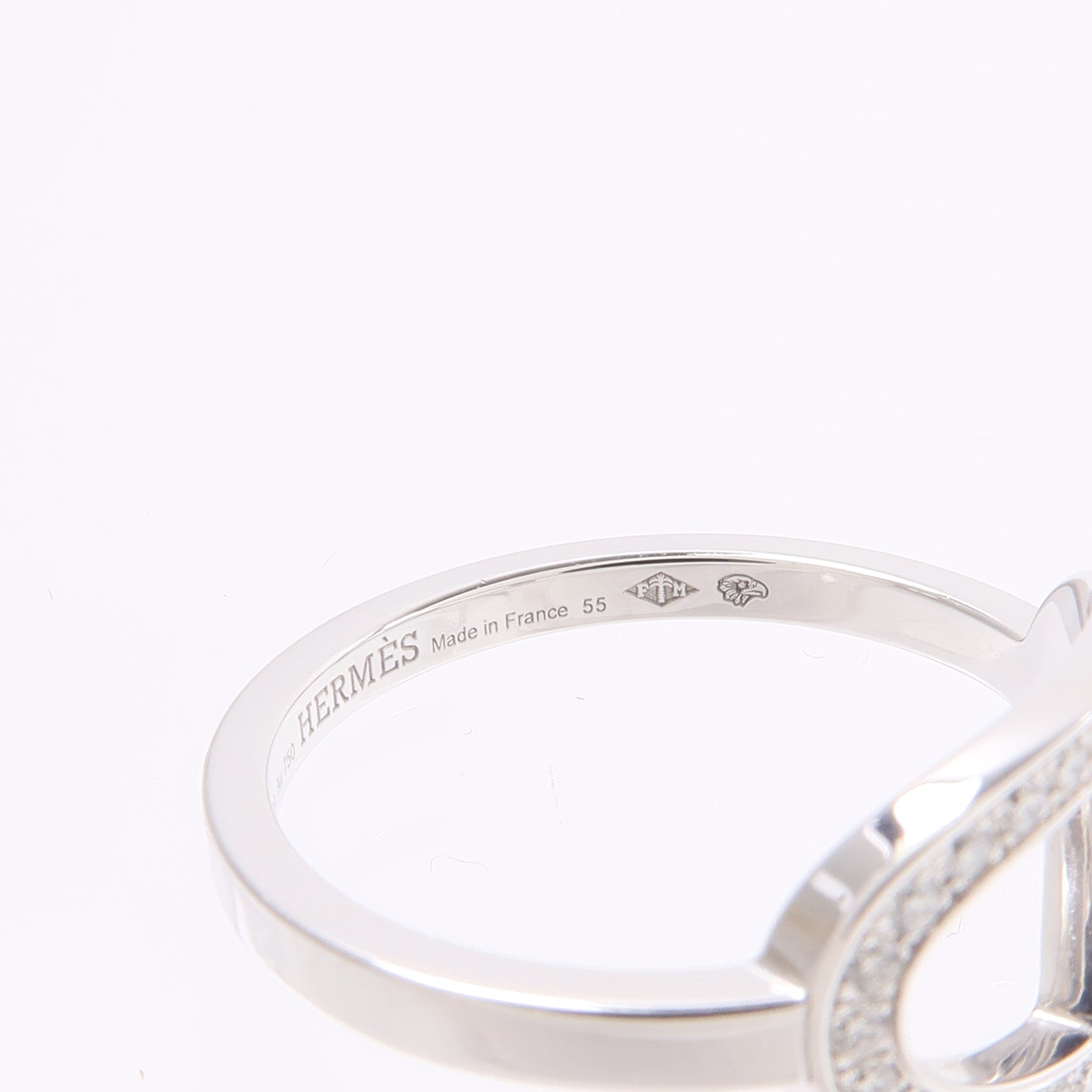 HERMES 18K白金Bague d'ancre Ring鑽石戒指