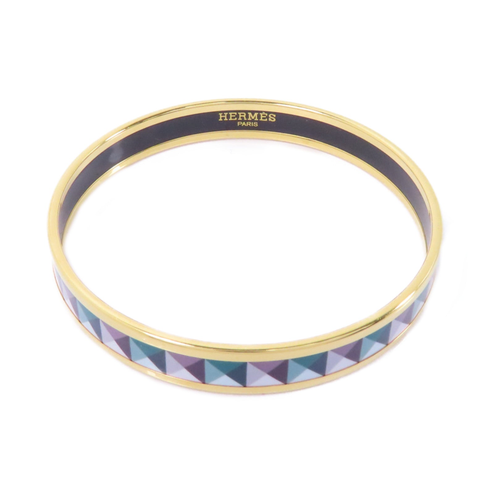 HERMES 金屬Bangle手鐲金色/黑色/綠色
