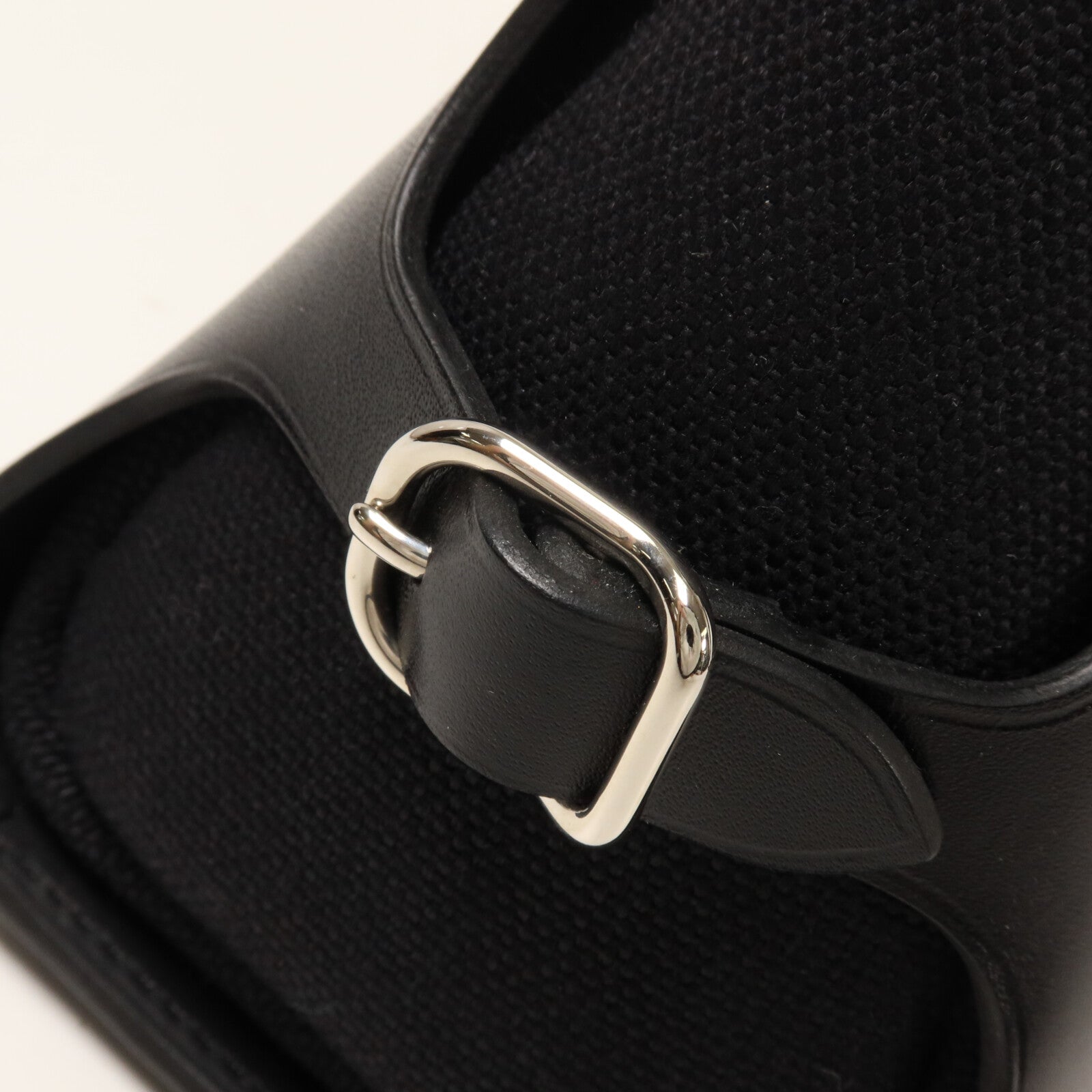 HERMES Hunter皮革/帆布Tablier Sellier手挽袋Noir