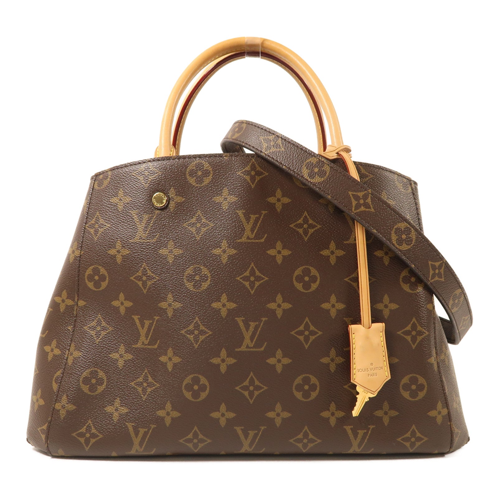 LOUIS VUITTON Monogram Montaigne MM金扣手挽肩背兩用袋