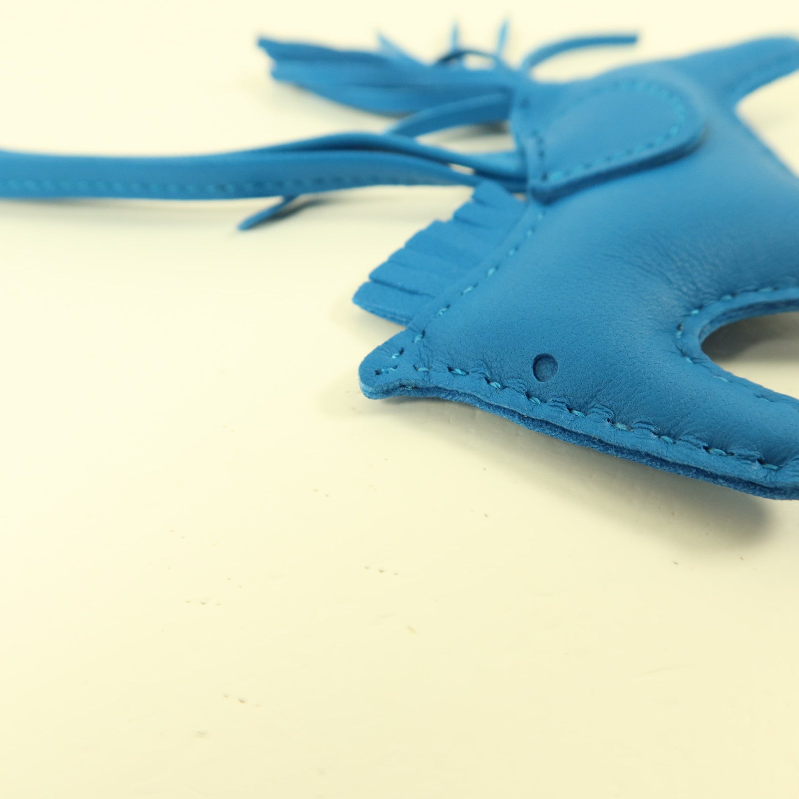 HERMES Milo皮革Rodeo PM掛飾Bleu France