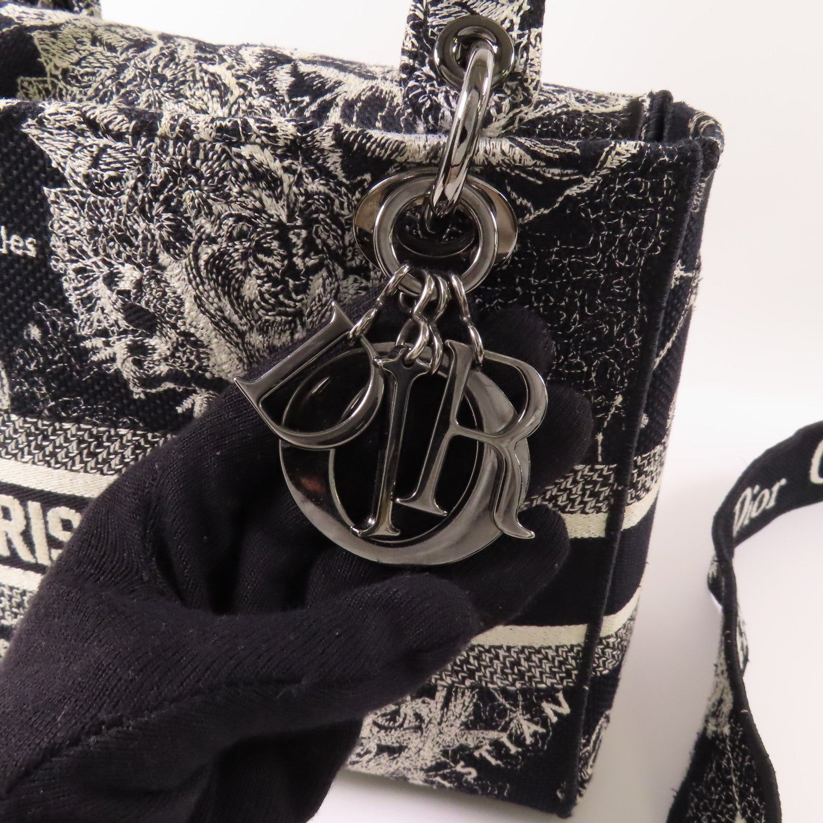 Dior 帆布Lady D-Lite Medium手挽肩背兩用袋