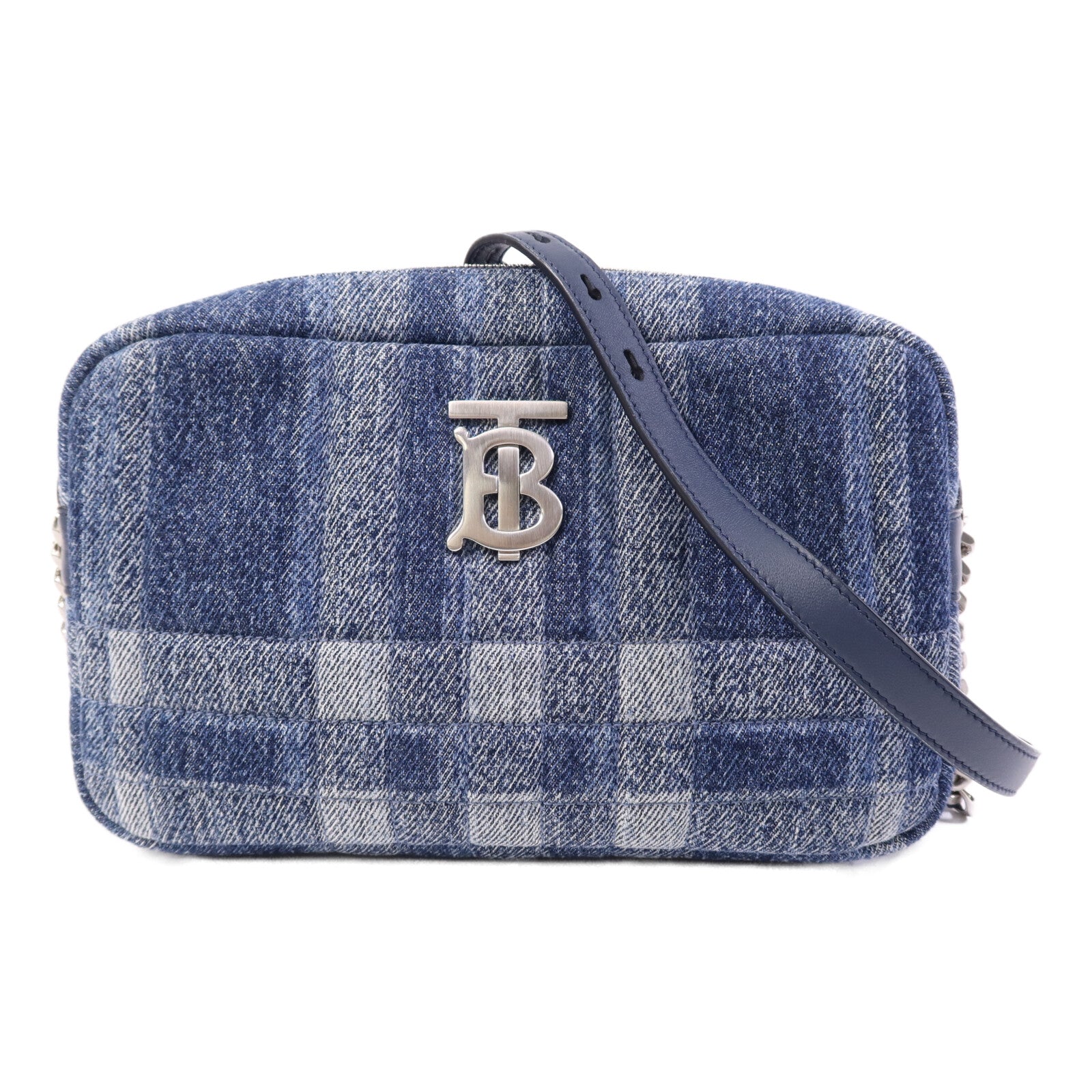 BURBERRY 【激減優惠】棉質Shoulder Bag銀扣鏈帶肩背袋