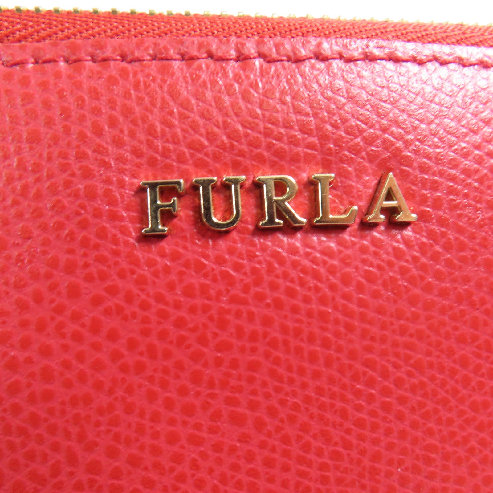 Furla 牛皮皮革Pouch金扣手拿包
