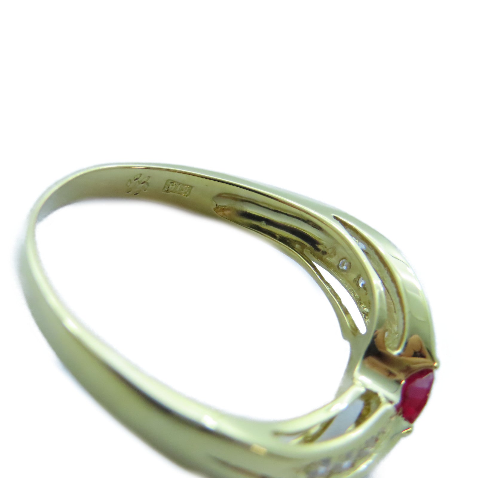 JEWELRY 【激減優惠】18K黃金Ruby/Diamond Ring 0.26ct紅寶石/0.30ct鑽石戒指US#8
