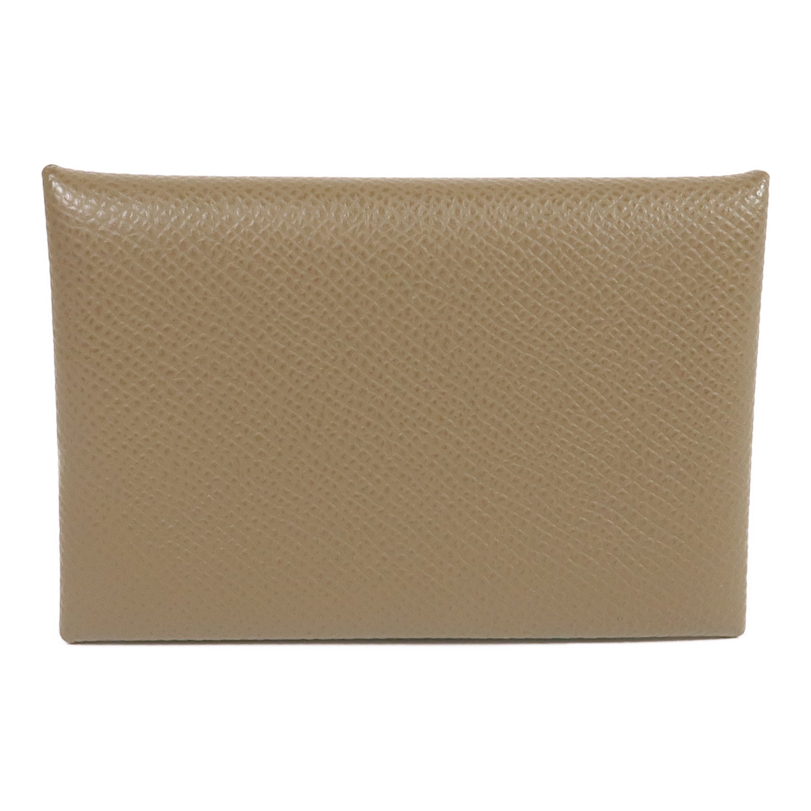 HERMES 【激減優惠】Epsom皮革Calvi Card Holder銀扣卡片套Etoupe