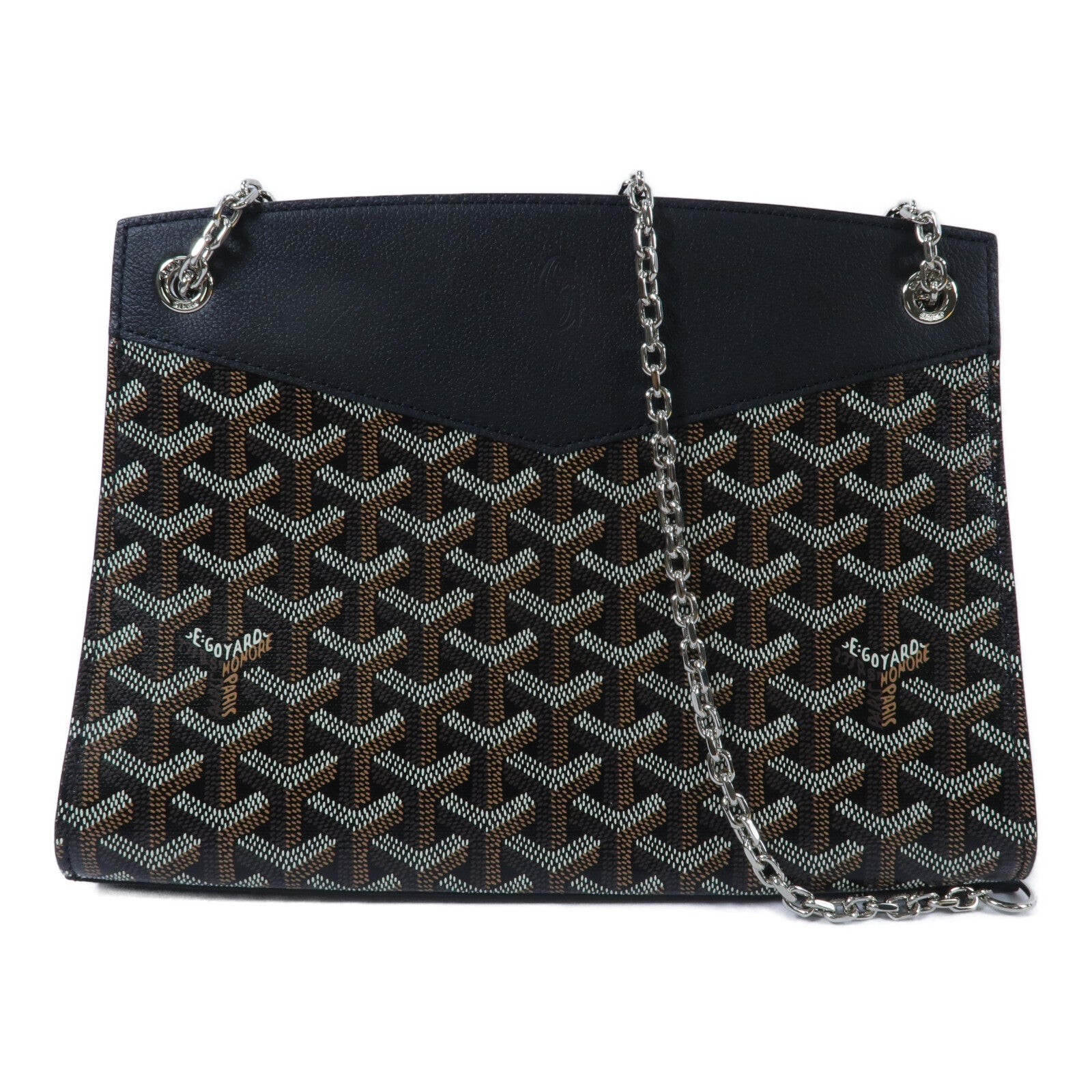 GOYARD 牛皮皮革/塗層帆布Rouette Structure PM鏈帶肩背袋